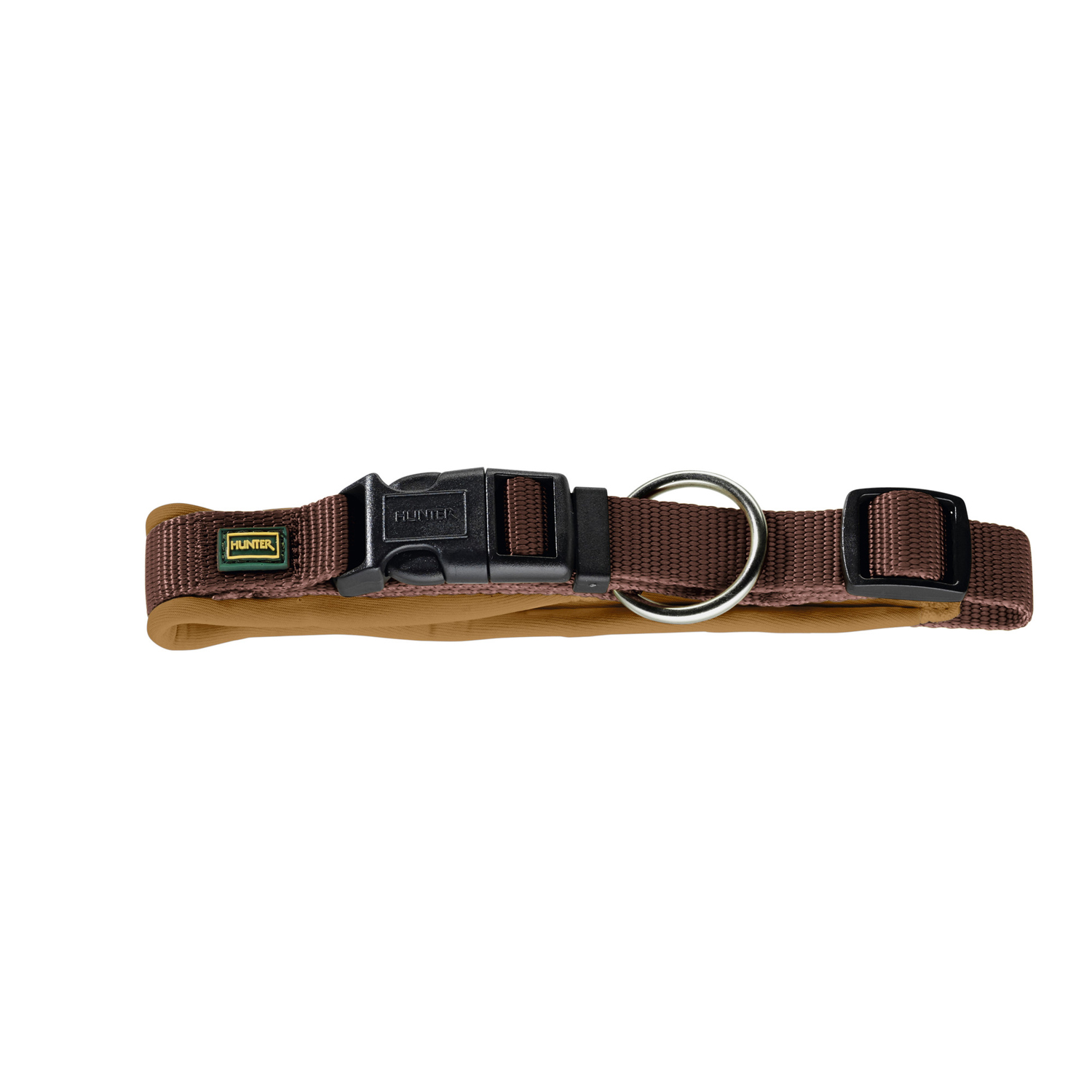 Hunter ошейник для собак Neoprene VP 45-50 см/M-L - 2,5 см, нейлон/неопрен, коричнево-карамельный СКИДКА 50%