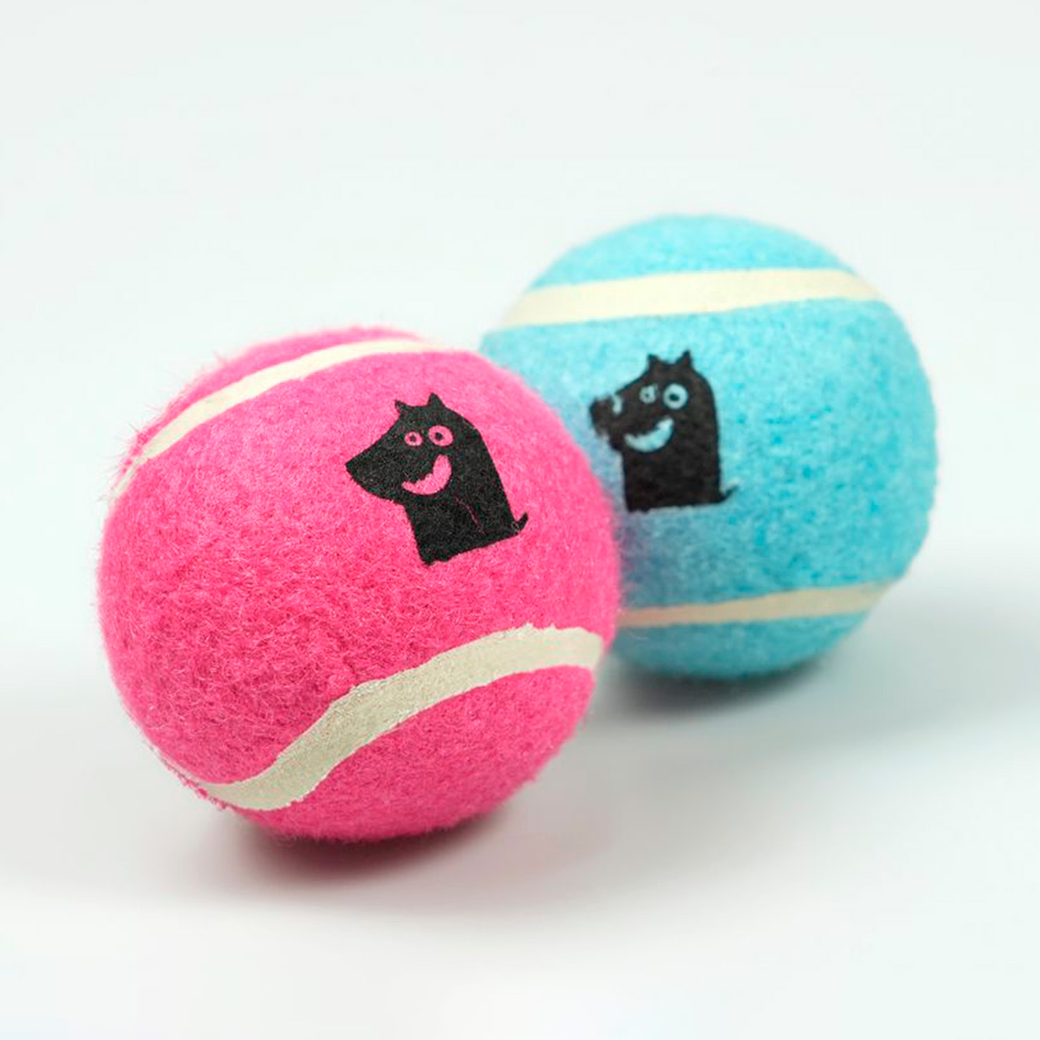Игрушка Mr.Kranch для собак Теннисный мяч малый 4.7 см с пищалкой набор 2 шт. голубой/розовый