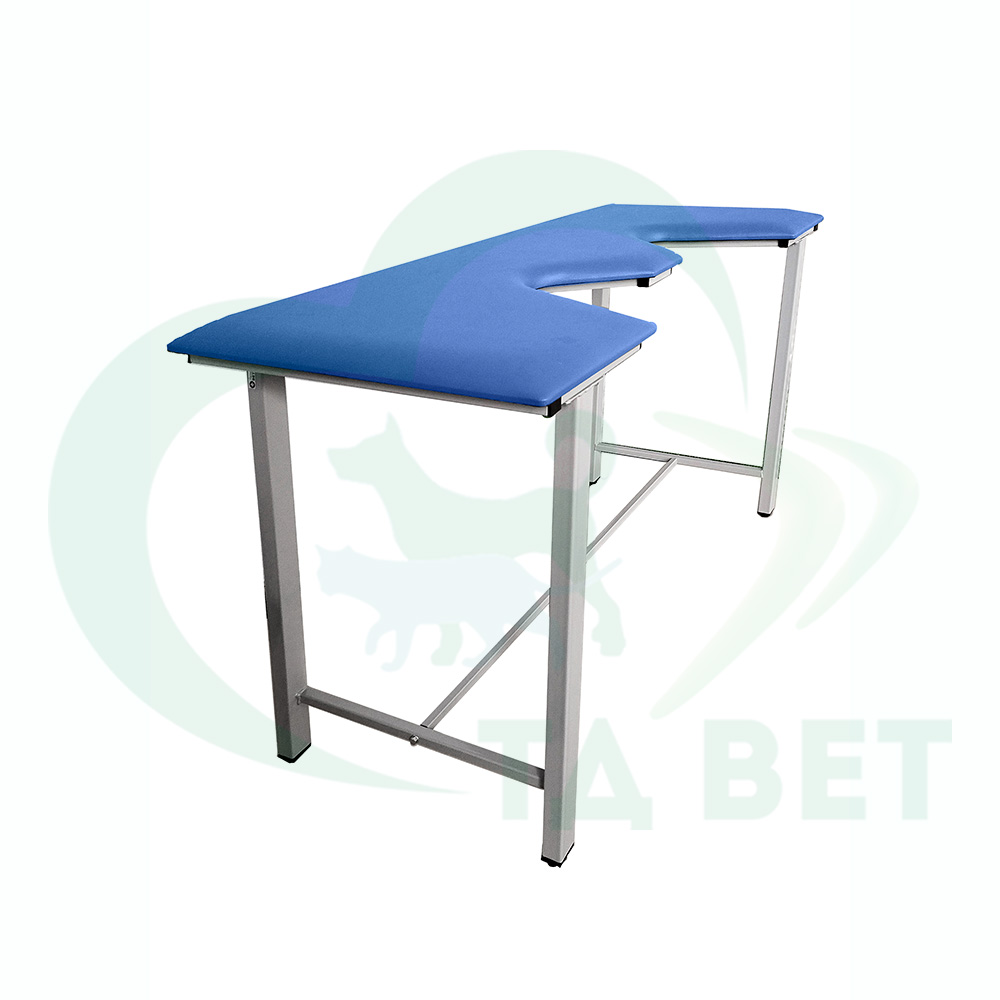 ТД ВЕТ Стол ветеринарный СВУ-5 для УЗИ, 1320x720x900, каркас серый, синяя обивка