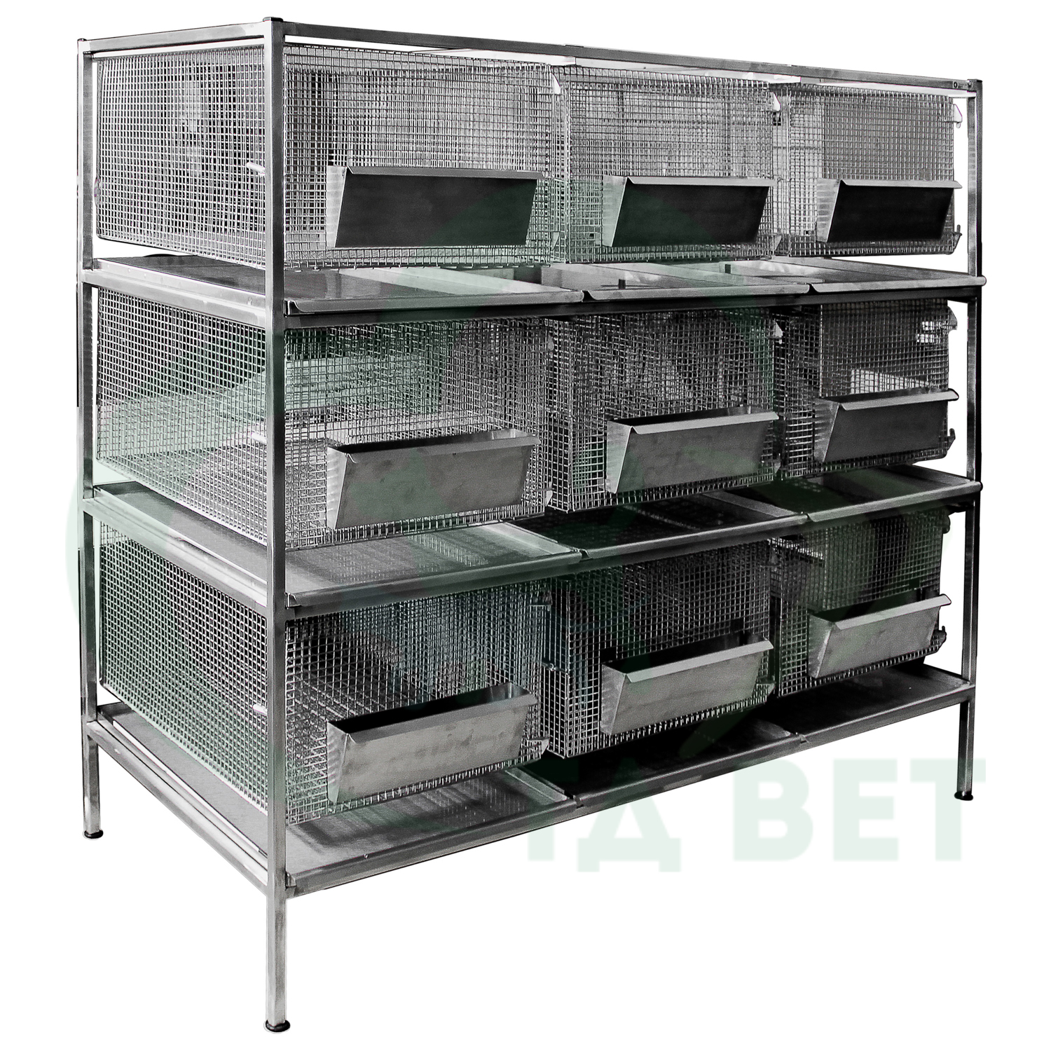 ТД ВЕТ Стеллаж с клетками для цыплят 1600х700х1700h