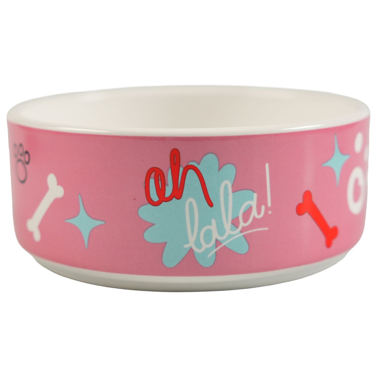 Миска Mr.Kranch керамическая для собак 420 мл Чао Белла розовая