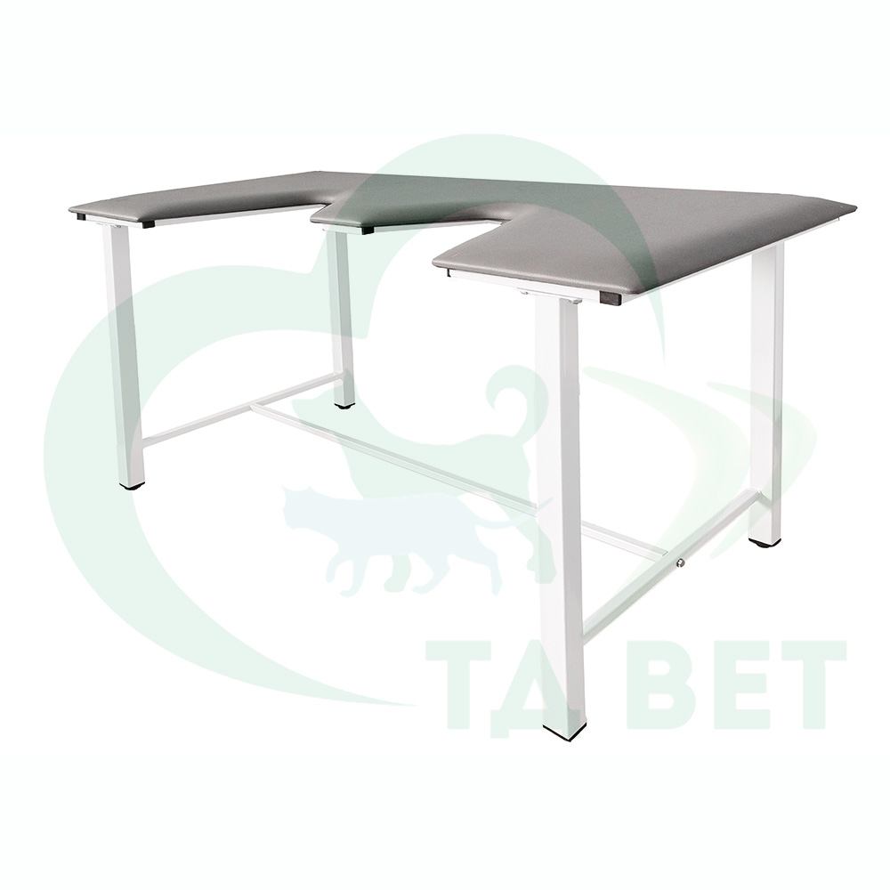 ТД ВЕТ Стол ветеринарный СВУ-5 для УЗИ, 1320x720x900, каркас белый, серая обивка