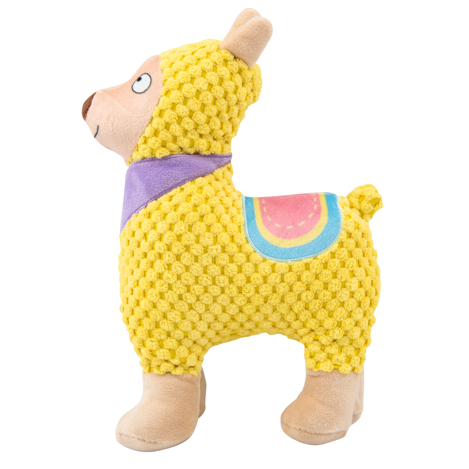 Игрушка Mr.Kranch для собак Лама плюшевая с пищалкой 20 см желтая