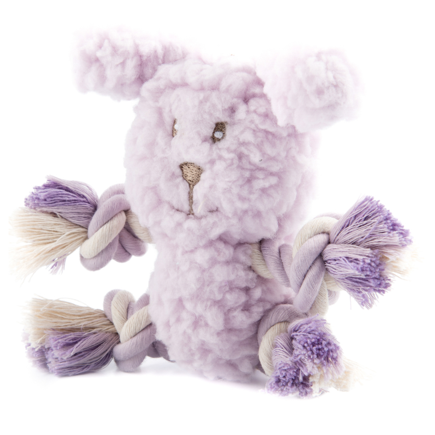 Игрушка AROMADOG Calm для собак Собачка с канатами 15 см с пищалкой, сиреневый