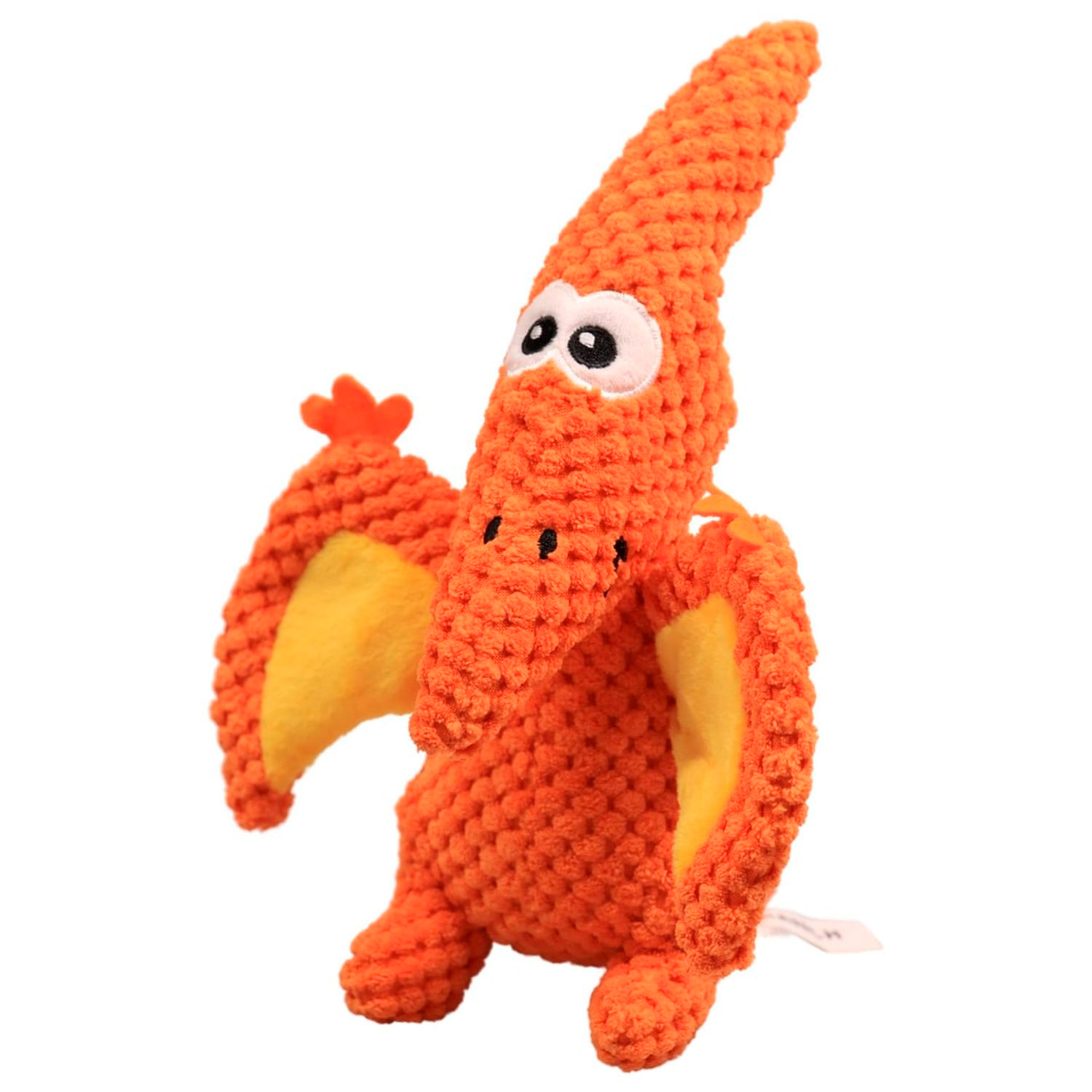 Игрушка Mr.Kranch для собак Птерозавр плюшевая с пищалкой 23 см оранжевая