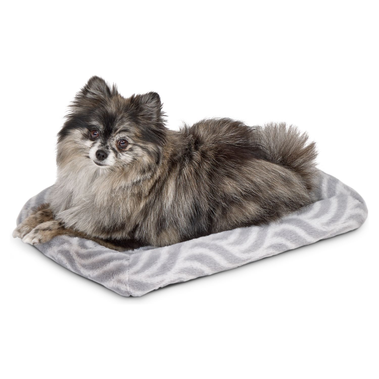 Лежанка MidWest Deluxe Wave Bed для собак и кошек меховая 41х30х6,5 см, серая