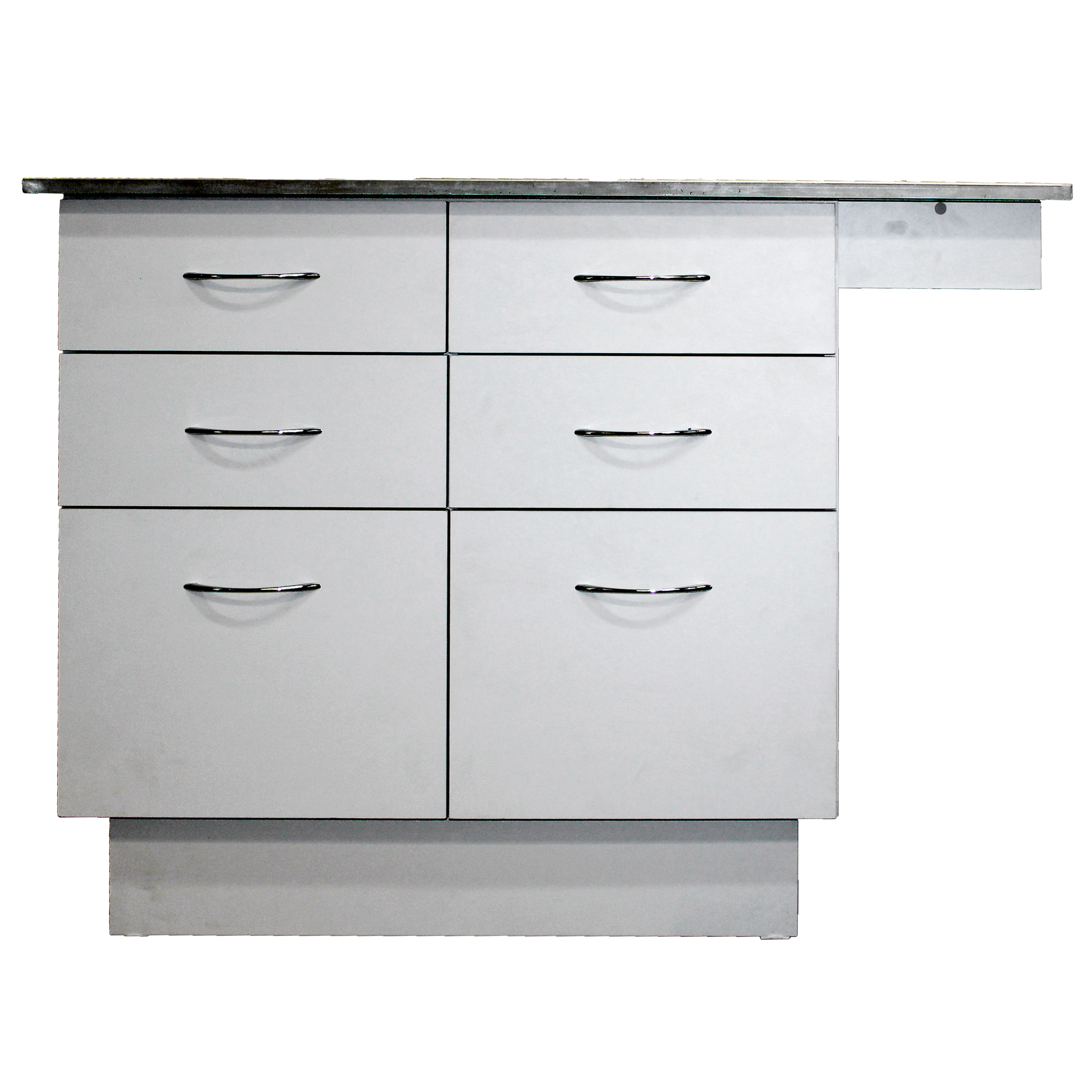 ТД ВЕТ Стол смотровой 22.02 с ящиками, вывод столешницы справа, нерж. сталь, 1200х580х867h