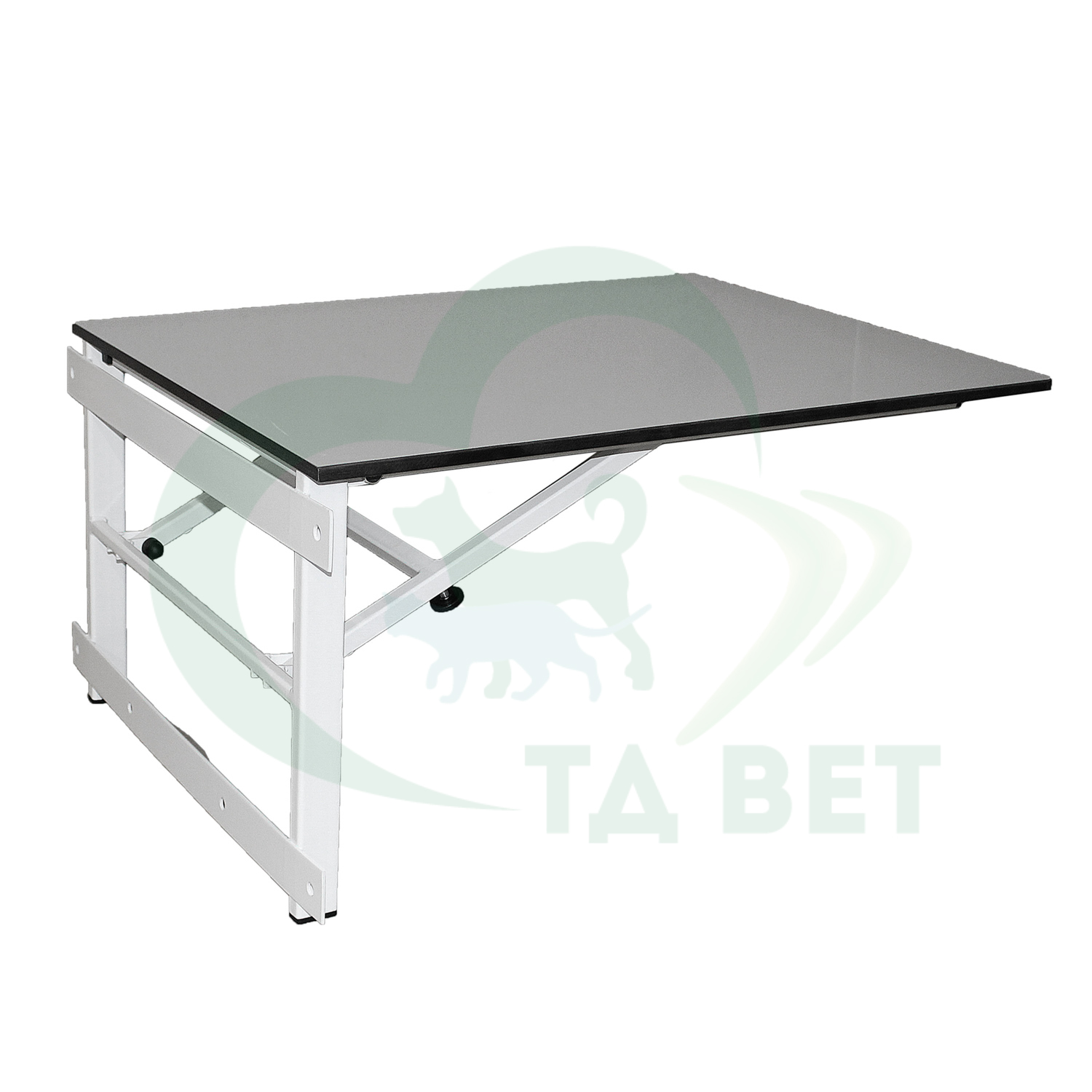 ТД ВЕТ Стол ветеринарный откидной Vetbot-11 с креплением на стену, столешница HPL, 800х600, (каркас белый)