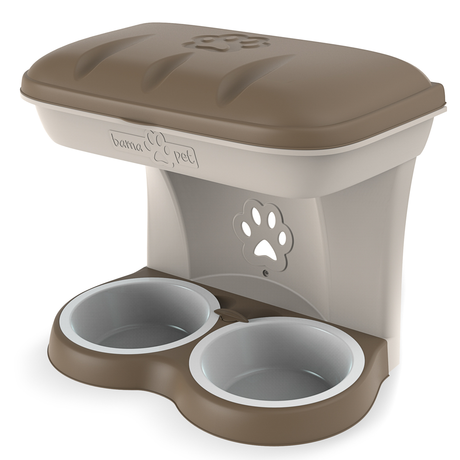 BAMA PET миска для собак настенная двойная 1600 мл 48х27х42h см, бежевая СКИДКА 50%