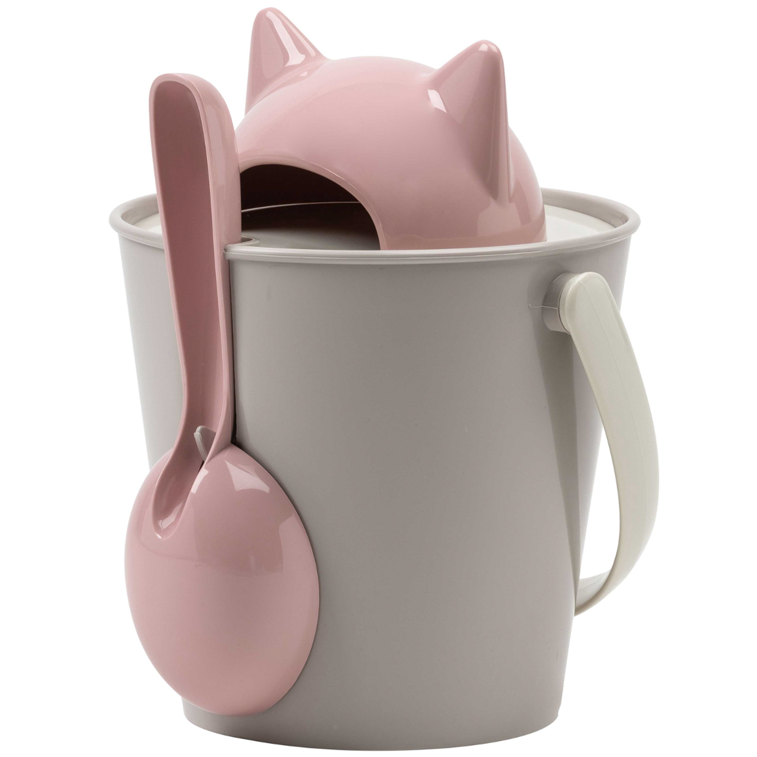 United Pets ведро для сухого корма "Cat-Crick" 7,5 л, серо-розовое, для кошек СКИДКА 50%