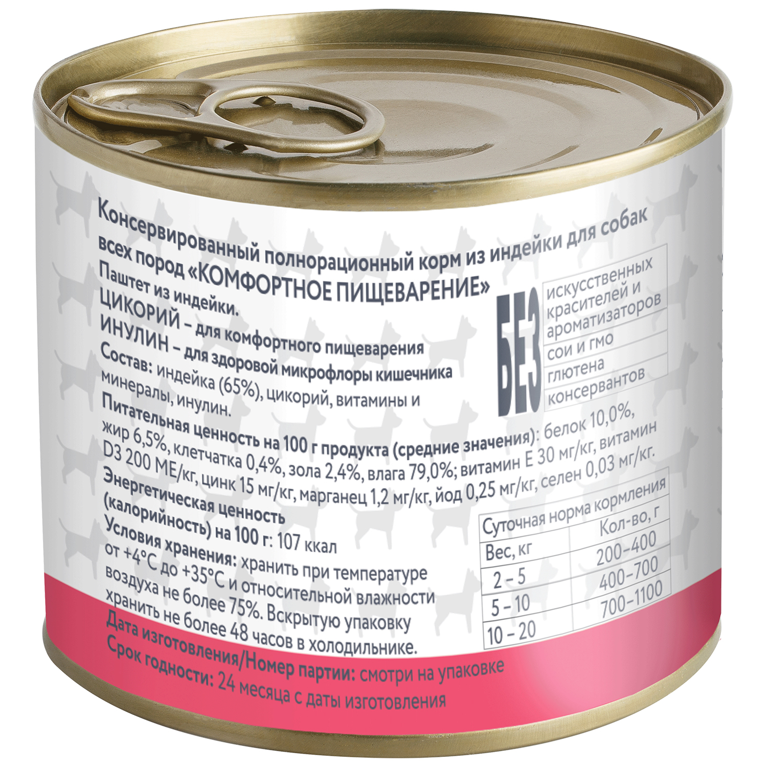 Влажный корм Мнямс На каждый день Паштет из индейки для собак «КОМФОРТНОЕ ПИЩЕВАРЕНИЕ» 200 г