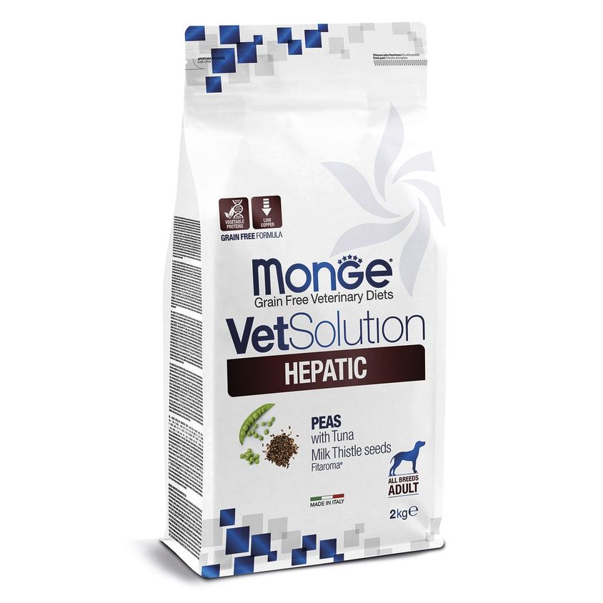 Диетический корм Monge VetSolution Dog Hepatic Гепатик для собак при заболеваниях печени 2 кг