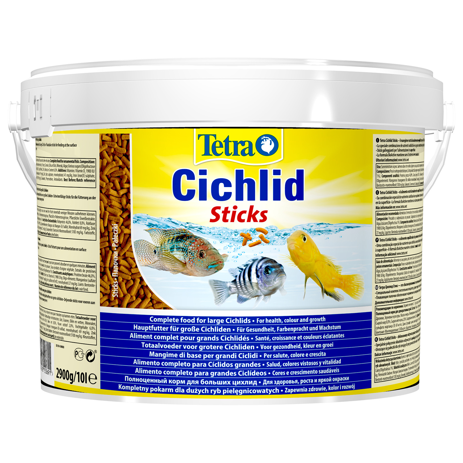 TetraCichlid Sticks корм для всех видов цихлид в палочках 10 л (ведро)