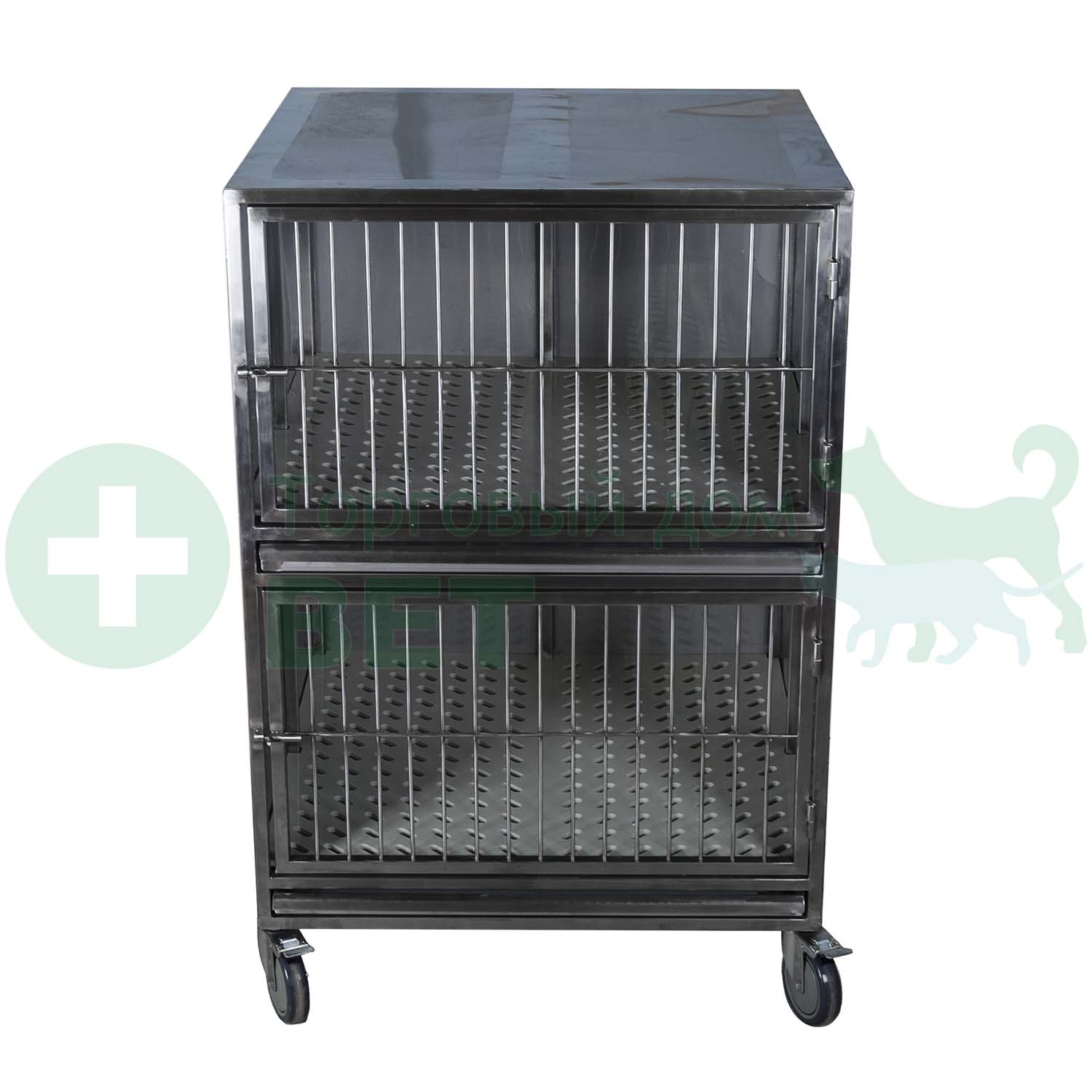 ТД ВЕТ Модуль клеток из нерж. стали, 2х ярусный из 2 клеток 1/1, 800х750х1070(1220)h