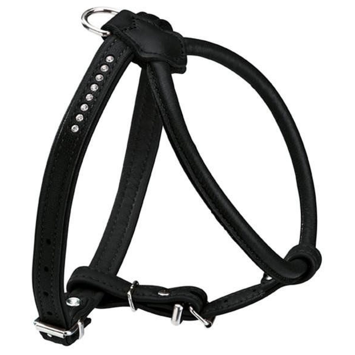 Hunter шлейка для собак Round & Soft Luxus Elk Petit 65/8 (53/55-61 см) кожа, черная СКИДКА 50%