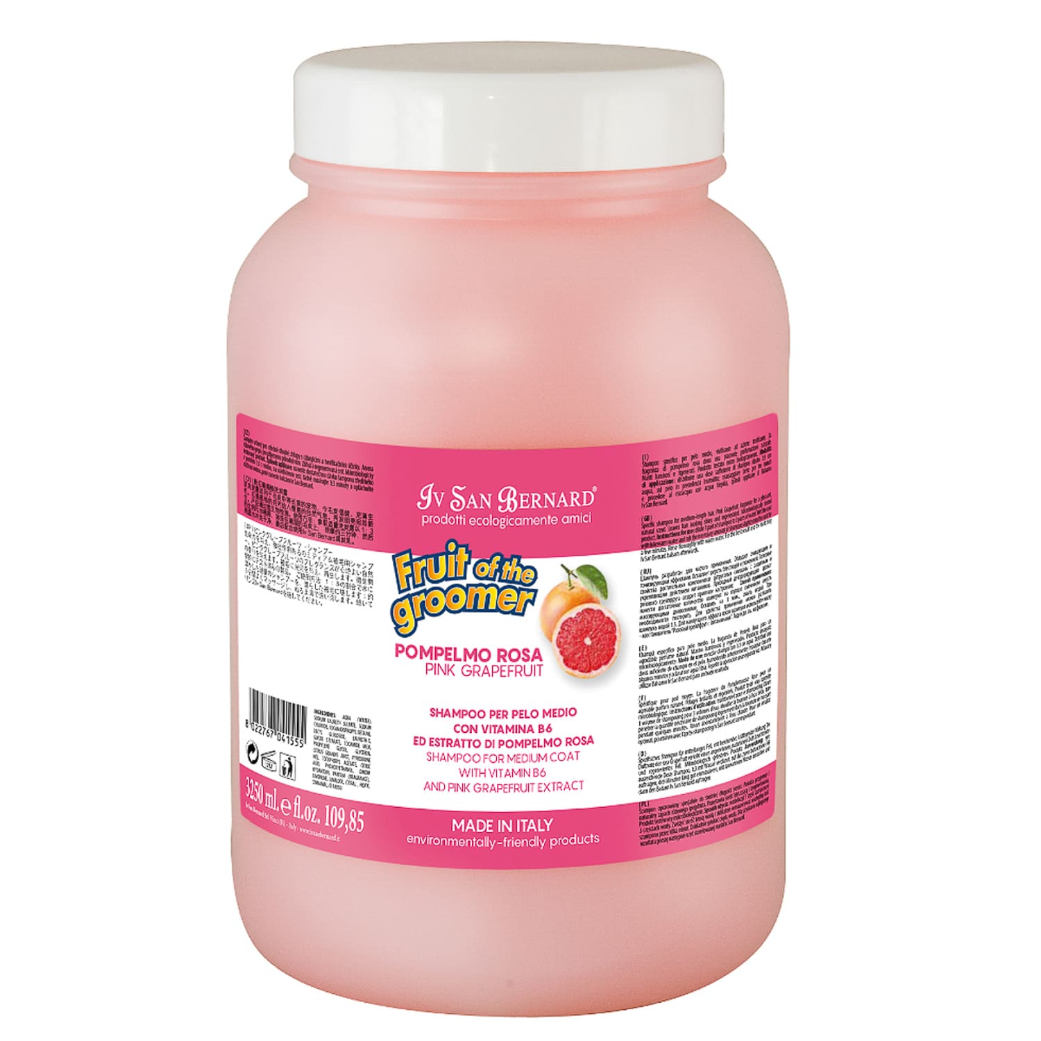 ISB Fruit of the Groomer Pink Grapefruit Шампунь для шерсти средней длины с витаминами 3,25 л СКИДКА 40%