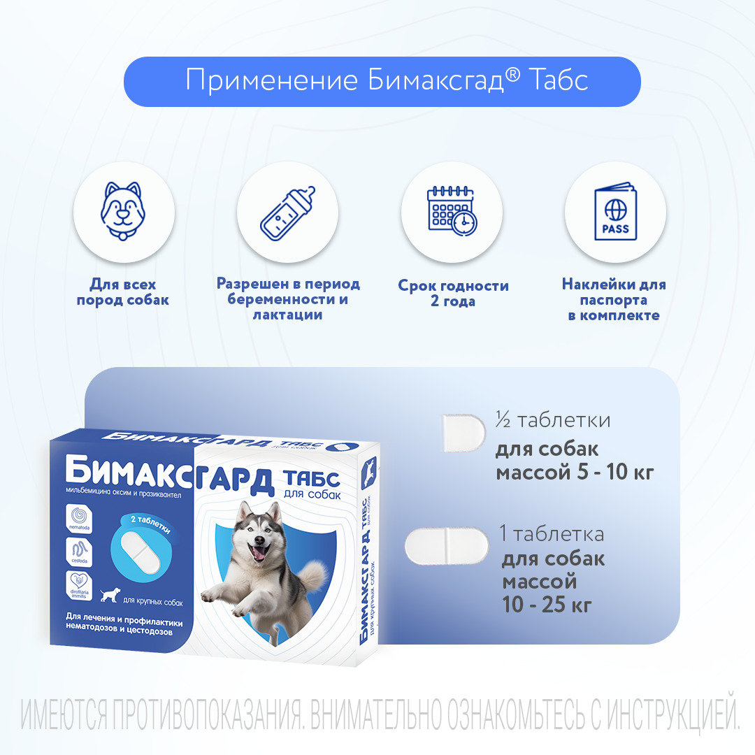 Бимаксгард® ТАБС антигельминтный препарат для крупных собак, 2 таб.