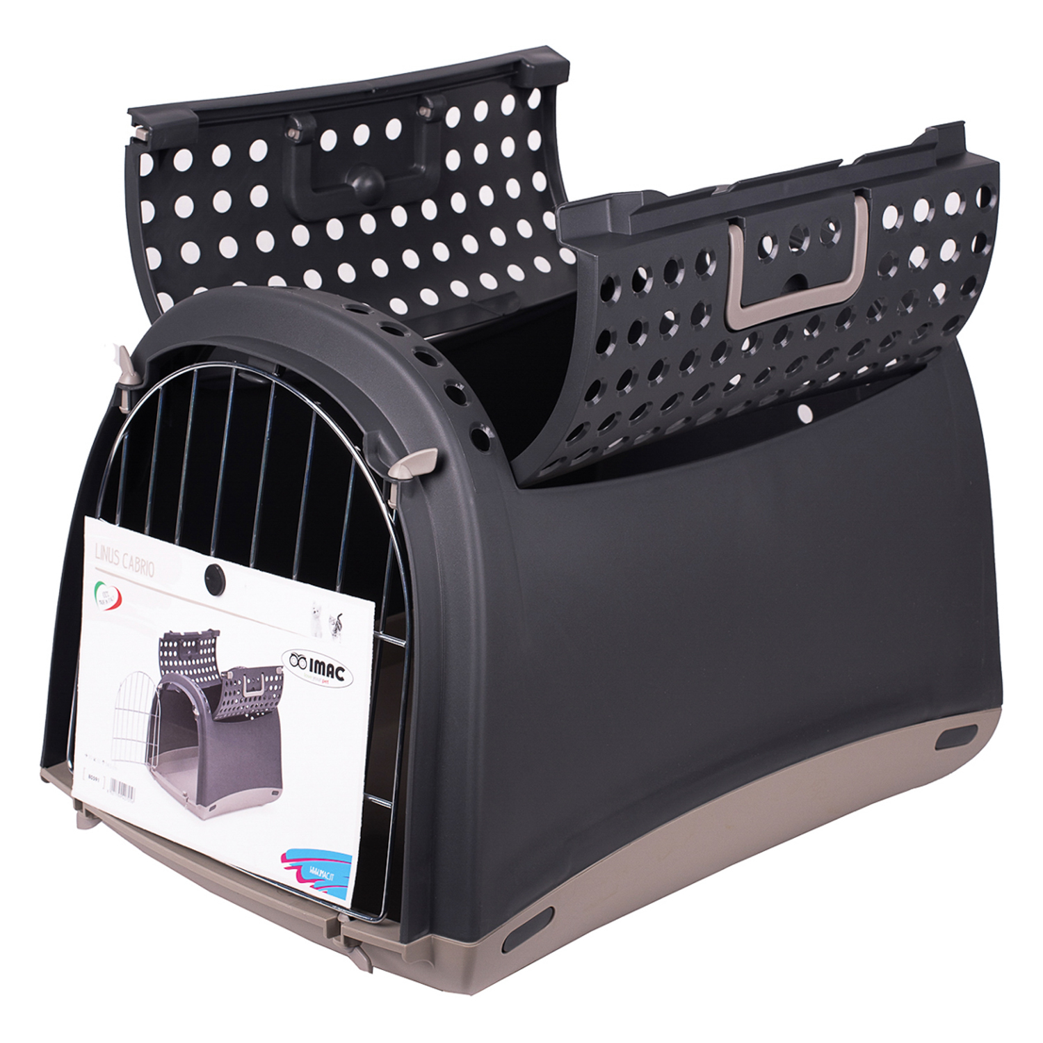 IMAC переноска для кошек и собак LINUS CABRIO 50х32х34,5h см, антрацит СКИДКА 40%