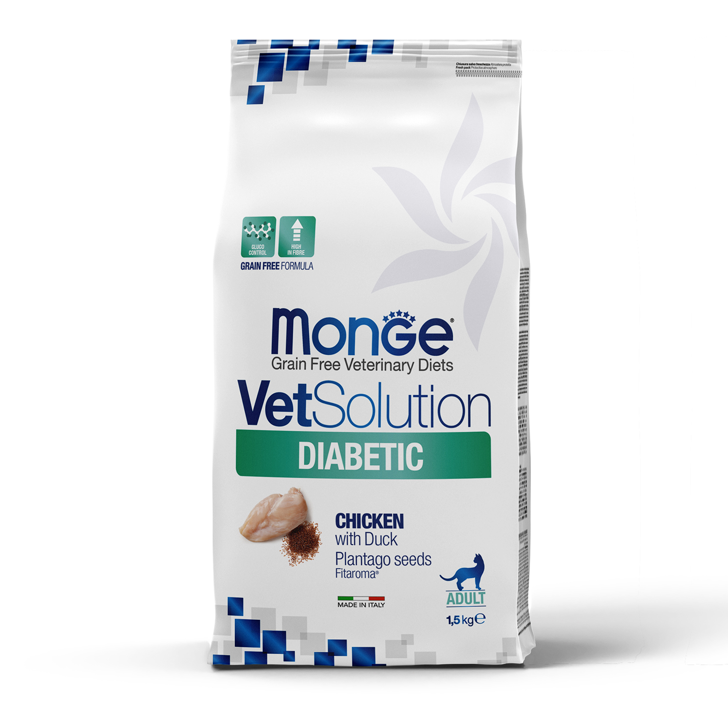 Диетический корм Monge VetSolution Cat Diabetic Диабетик для кошек при сахарном диабете 1,5 кг