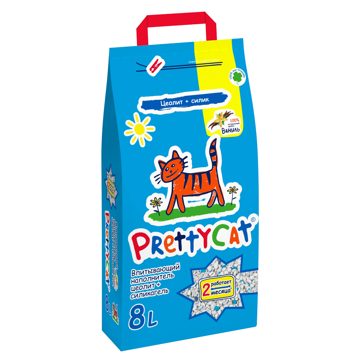 Наполнитель PrettyCat впитывающий глиняный "Aroma Fruit" с део-кристаллами 4 кг (8 л)