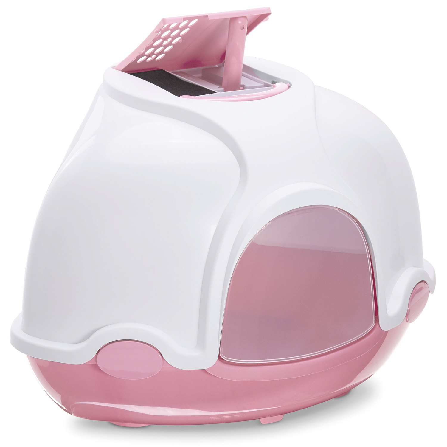 IMAC био-туалет для кошек угловой GINGER 52х52х44,5h см, темно-розовый СКИДКА 40%