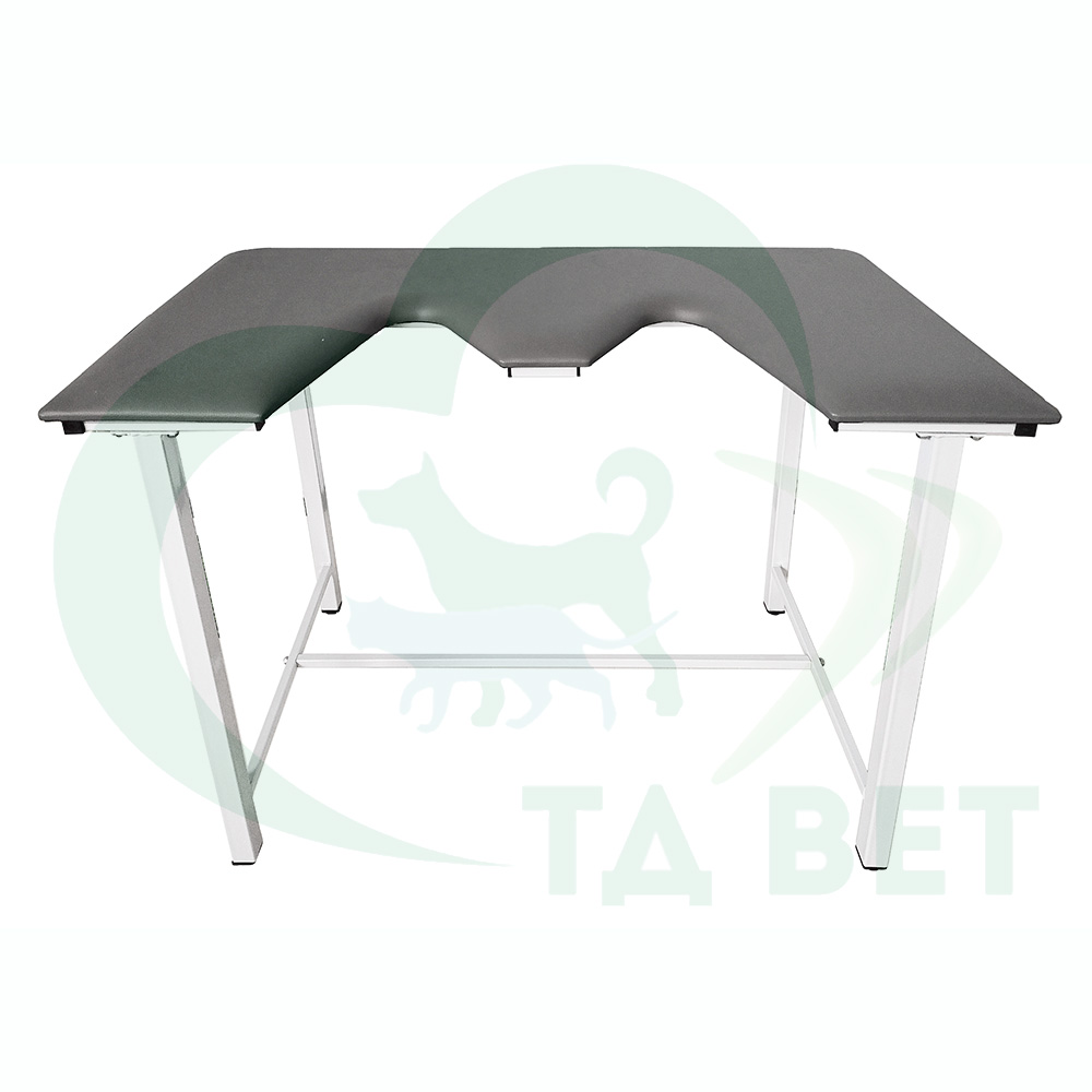 ТД ВЕТ Стол ветеринарный СВУ-5 для УЗИ, 1320x720x900, каркас белый, серая обивка