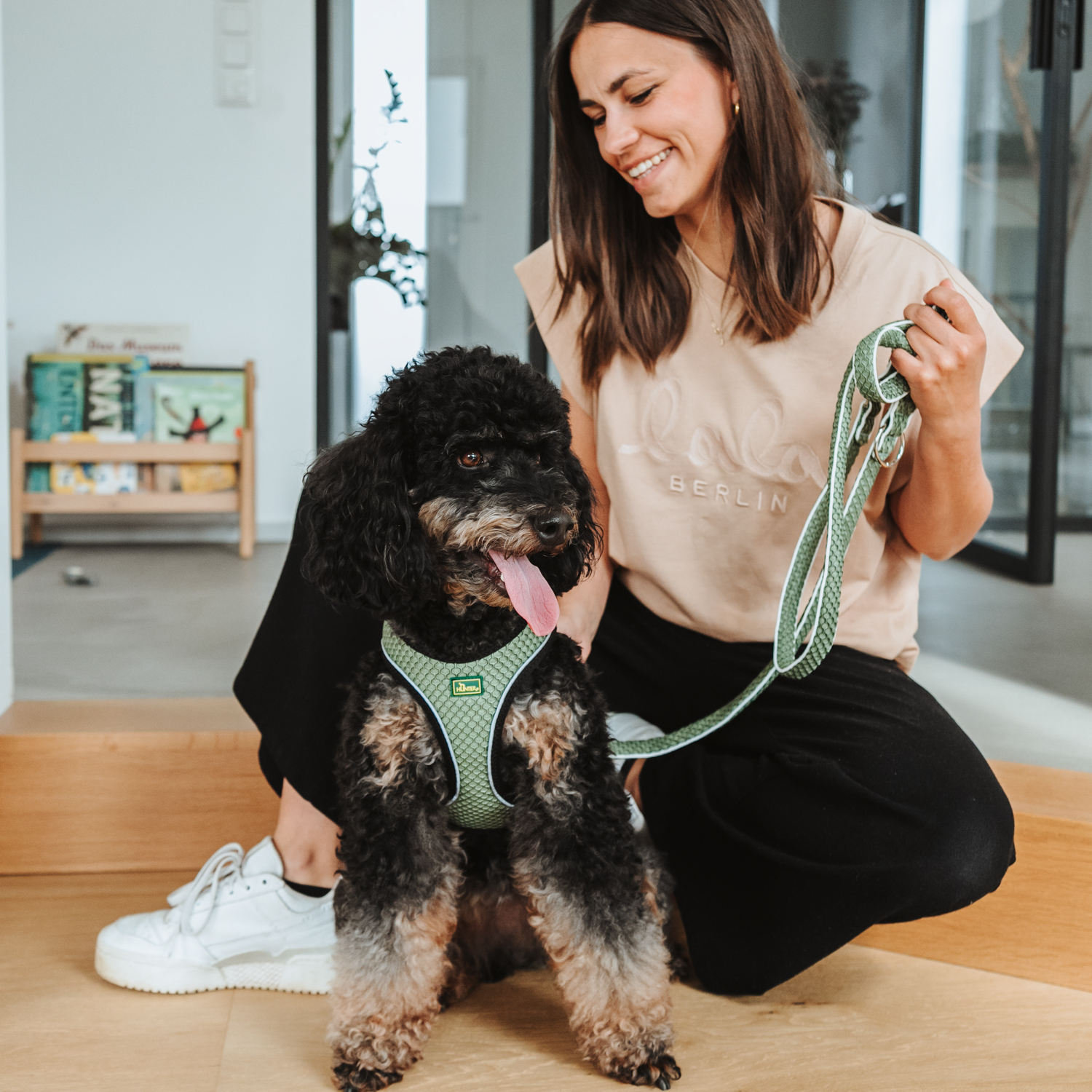 Hunter поводок-перестежка для собак Hilo 15 / 200 нейлон оливковый СКИДКА 50%