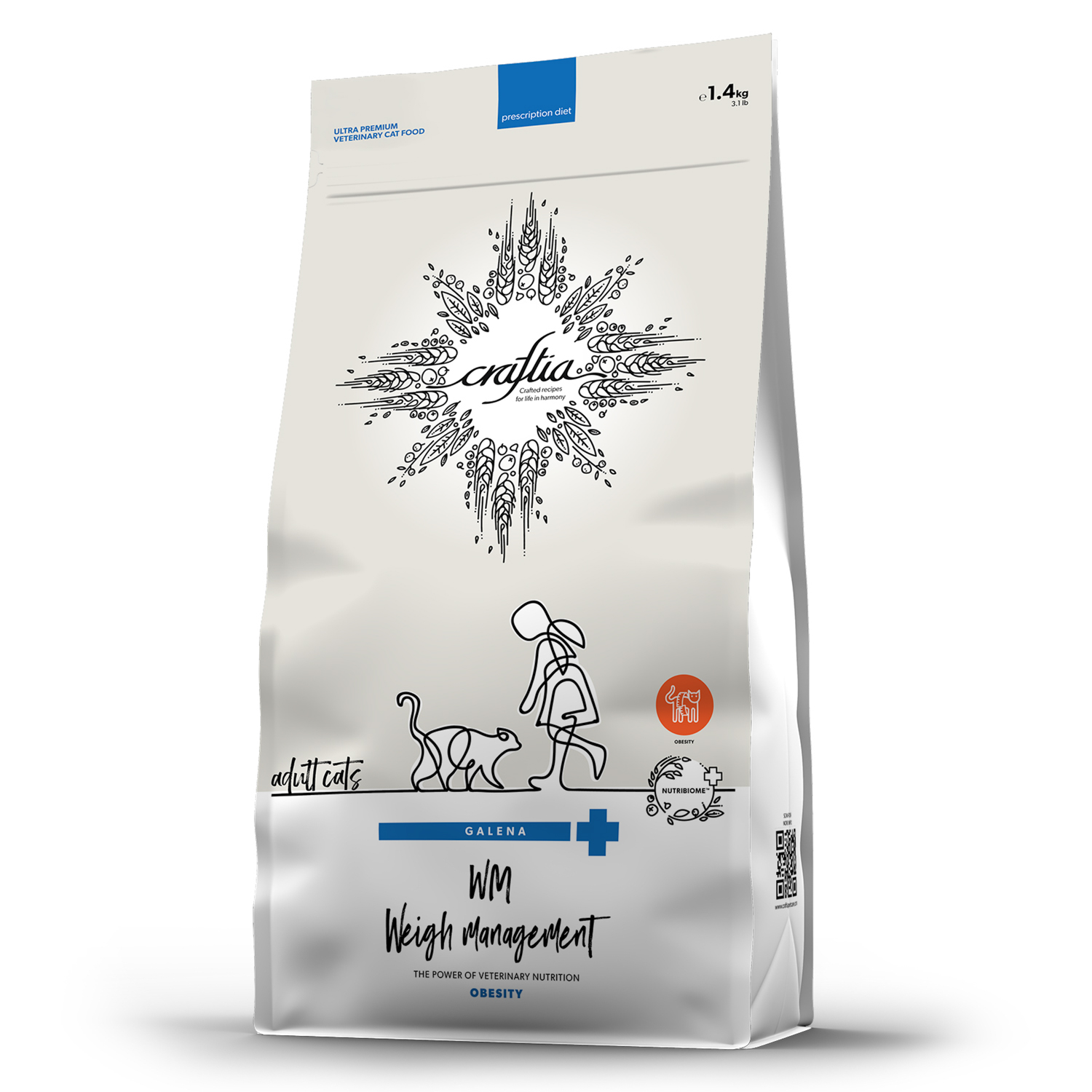 Ветеринарная диета CRAFTIA GALENA CAT WEIGHT MANAGEMENT (Obesity) Вейт менеджмент (Обесити) для кошек при избыточном весе 1,4 кг