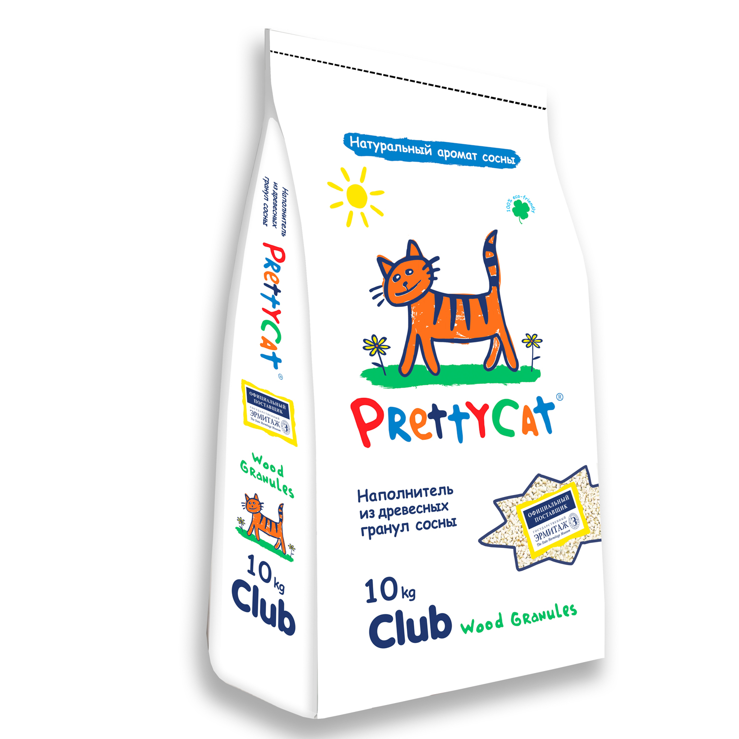 Наполнитель PrettyCat впитывающий древесный "Wood Granules" 10 кг