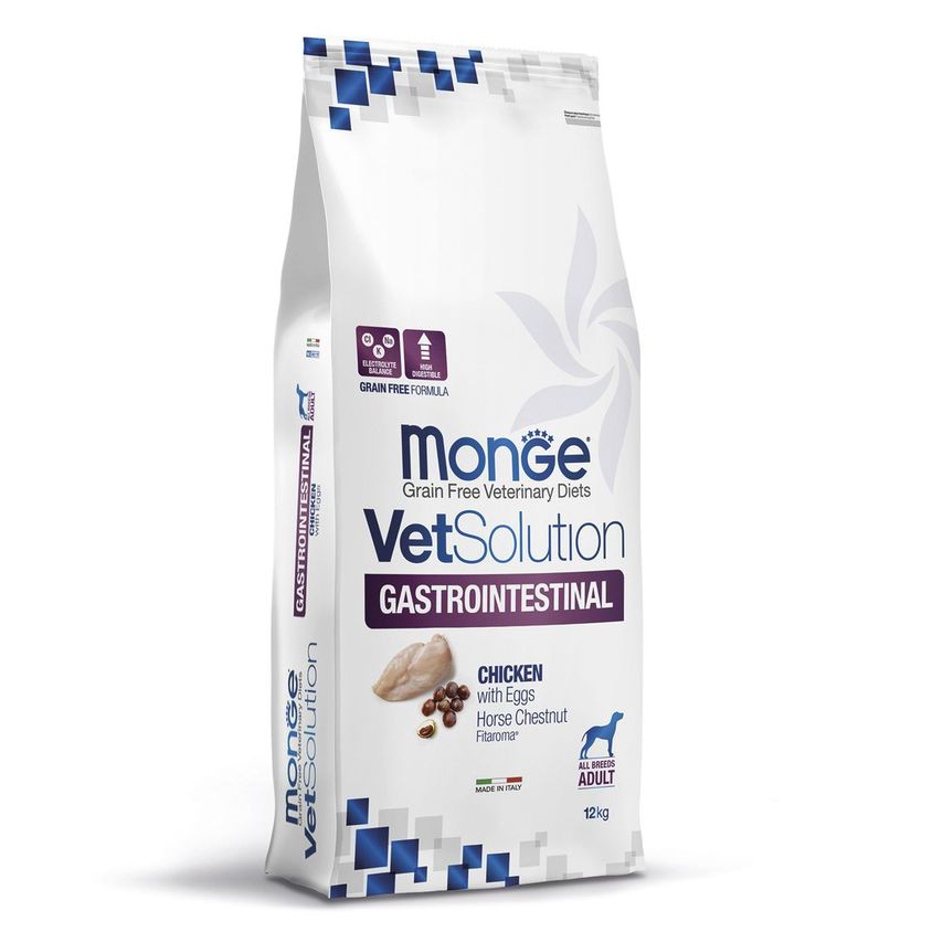 Диетический корм Monge VetSolution Dog Gastrointestinal Гастроинтестинал для собак при заболеваниях ЖКТ 12 кг