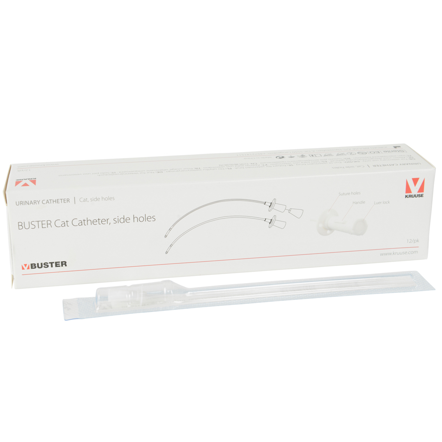 KRUUSE Уретральный катетер стерильный для кошек 1,0х130 мм без стилета, 1 шт