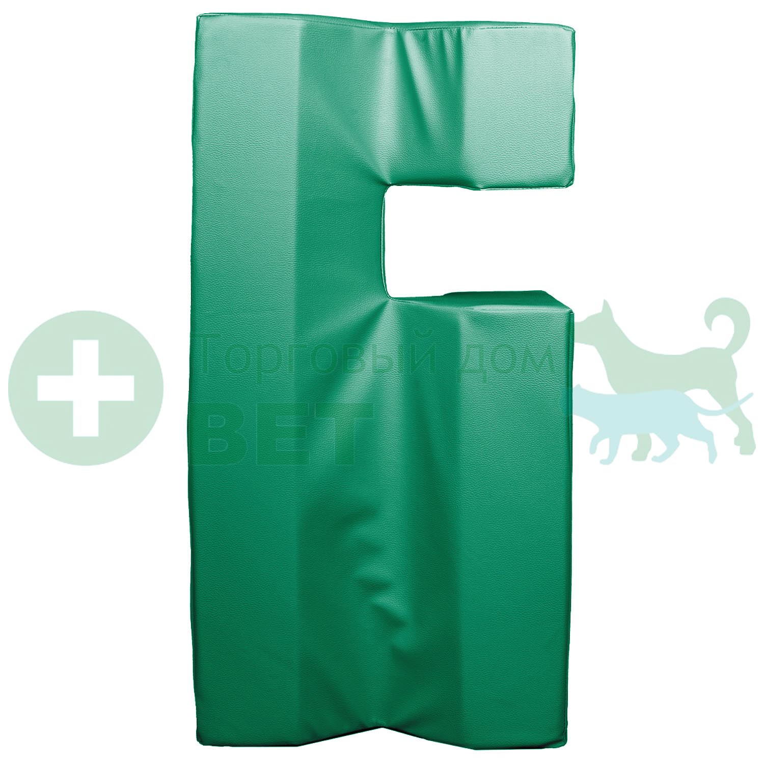 ТД ВЕТ Подушка для фиксации животных при кардио и узи-процедурах 900х450х300h мм (кож.зам. зелёный)