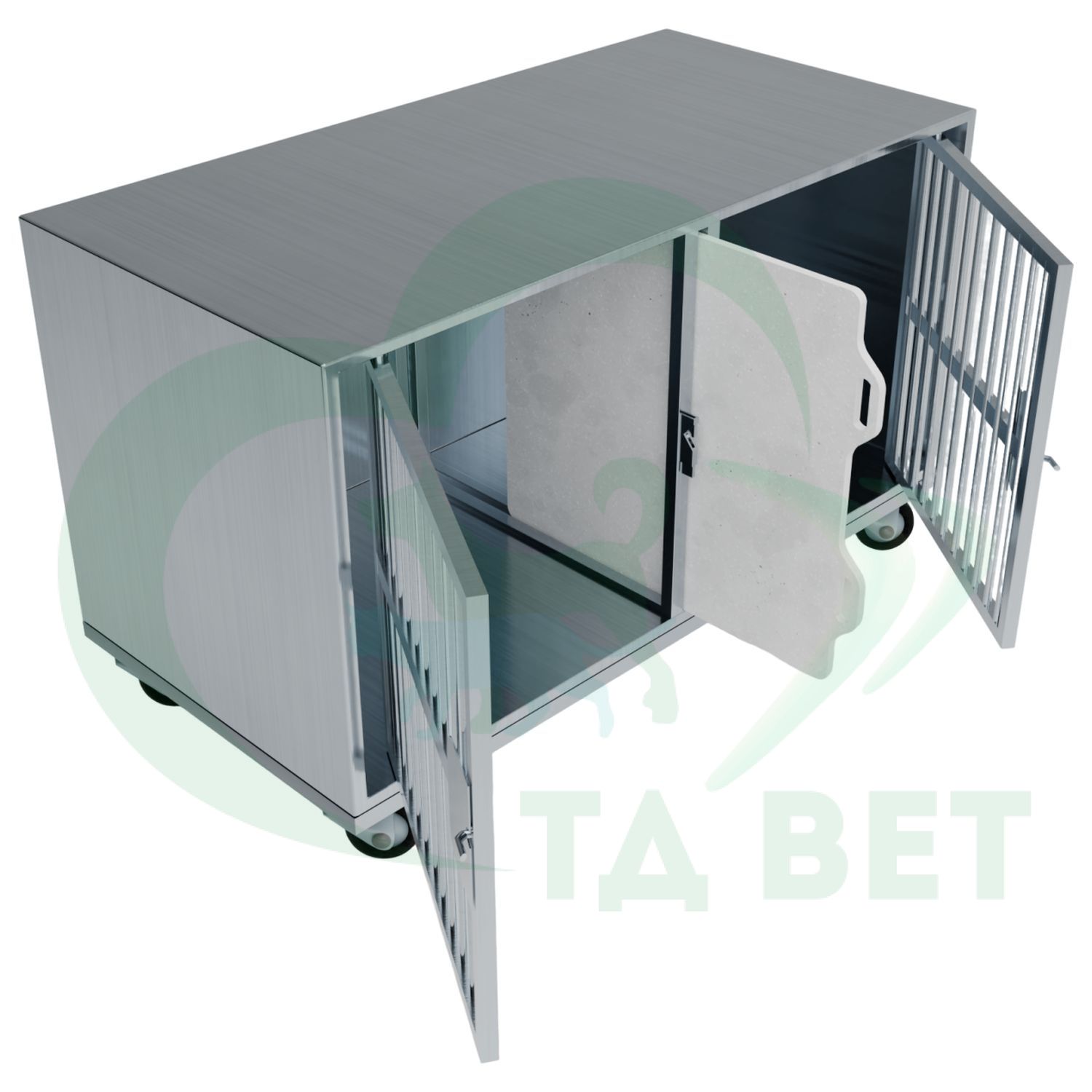 ТД ВЕТ Optima 1 Клетка с полипропиленовой перегородкой 1200х600х600(720)h с колесами