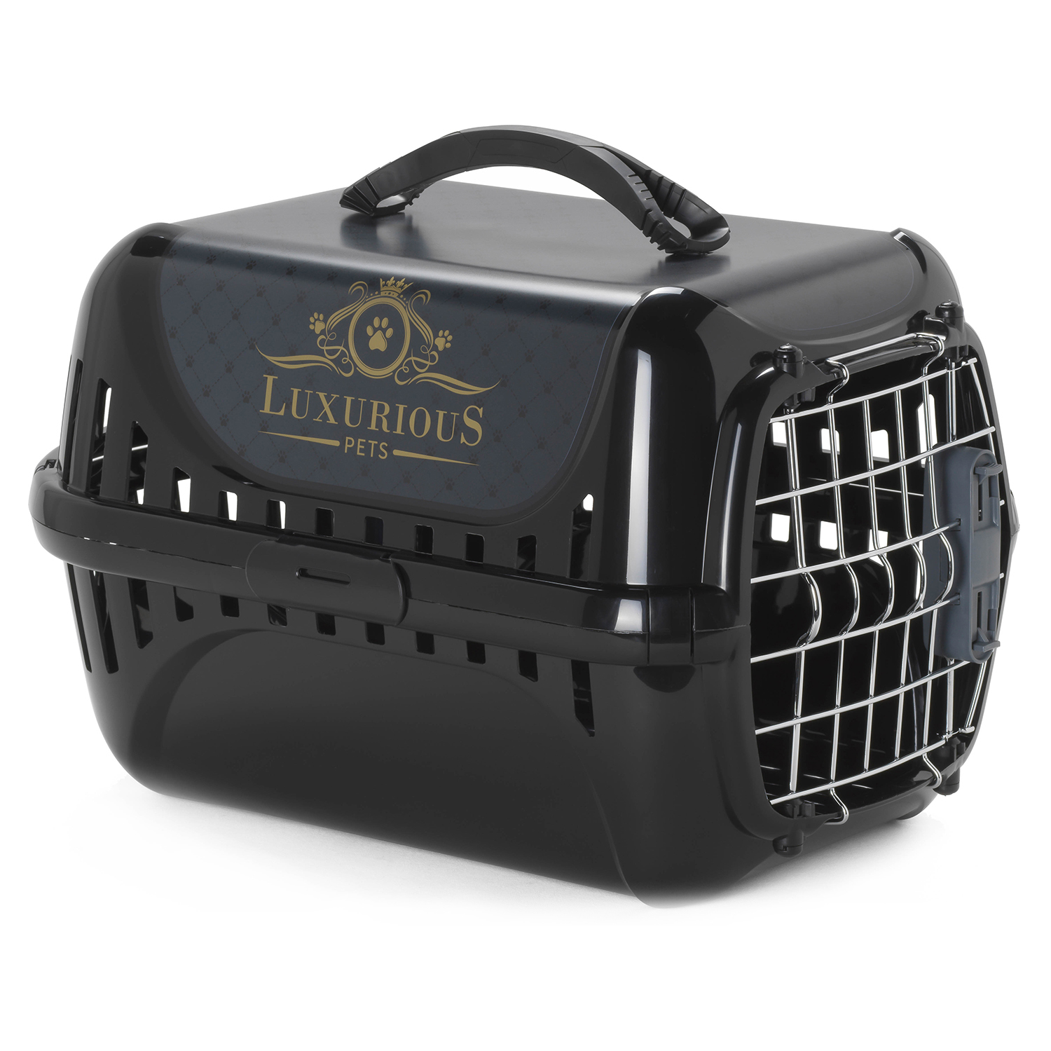 Moderna Luxurious переноска 49x32x30h см с металлической дверцей, черная СКИДКА 50%