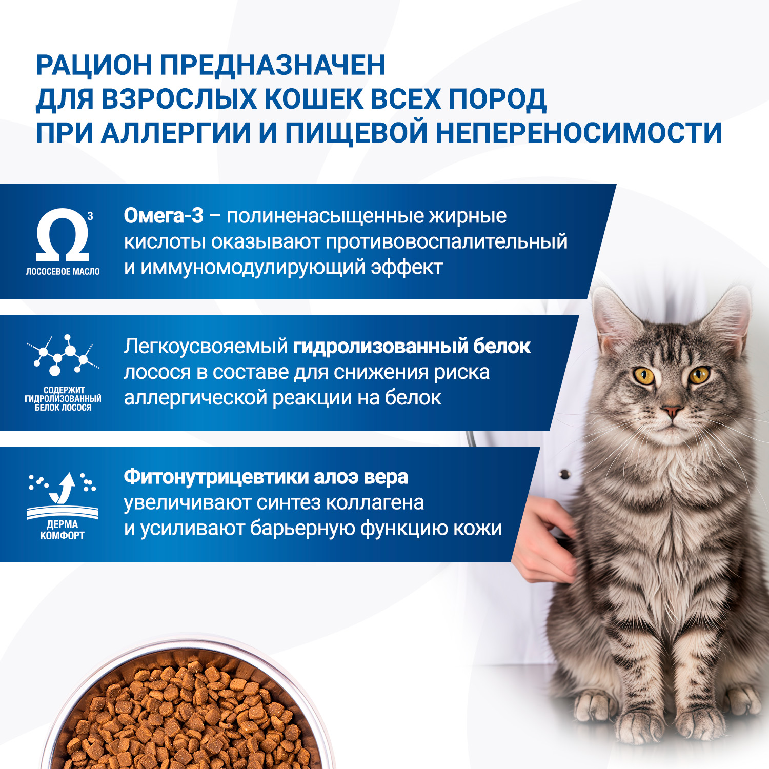 Диетический корм Monge VetSolution Cat Dermatosis Дерматозис для кошек при заболеваниях кожи 1,5 кг