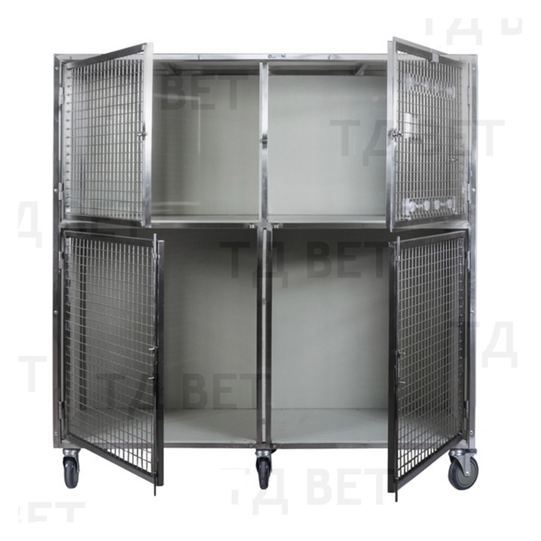 ТД ВЕТ Модуль клеток из полипропилена, 2х ярусный из 4 клеток 2/2, 1500x500x1400(1560)h