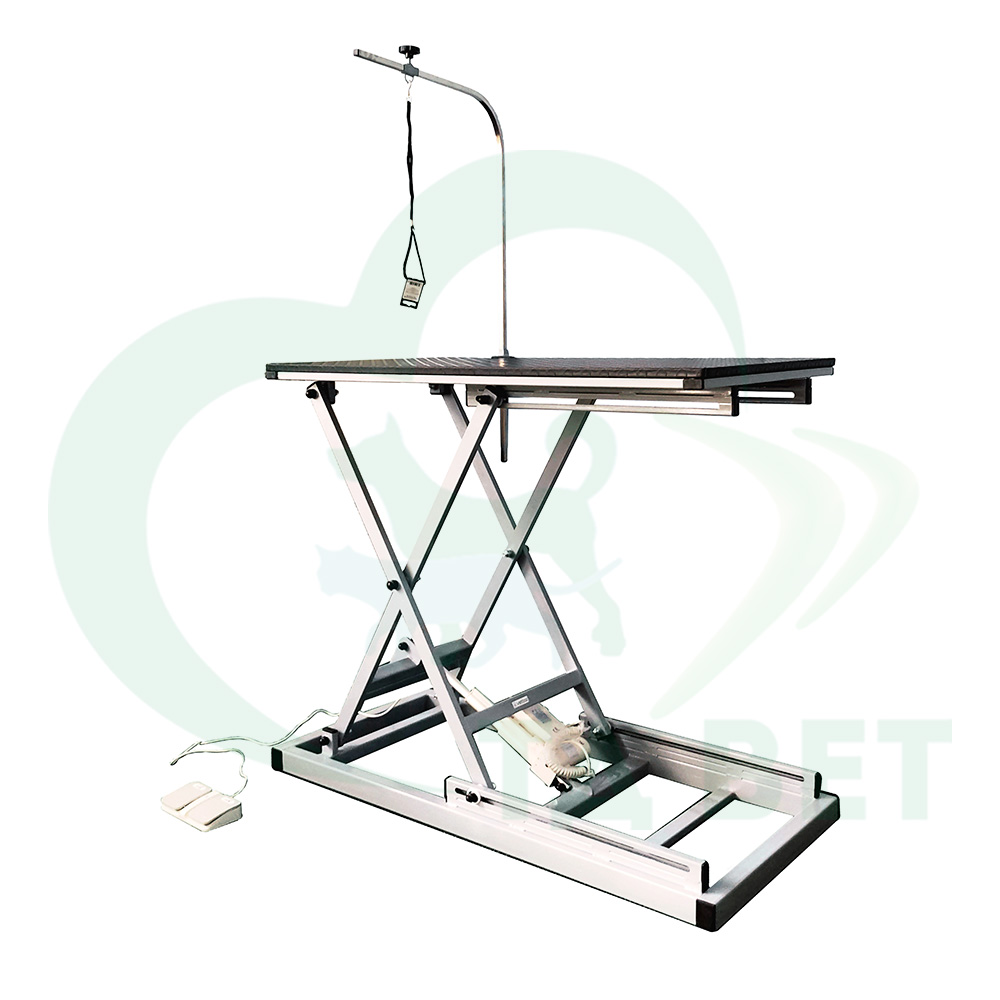 ТД ВЕТ Стол для груминга VETBOT-85 с электроприводом, с кронштейном, 1240х640х(300-950)h (каркас белый)