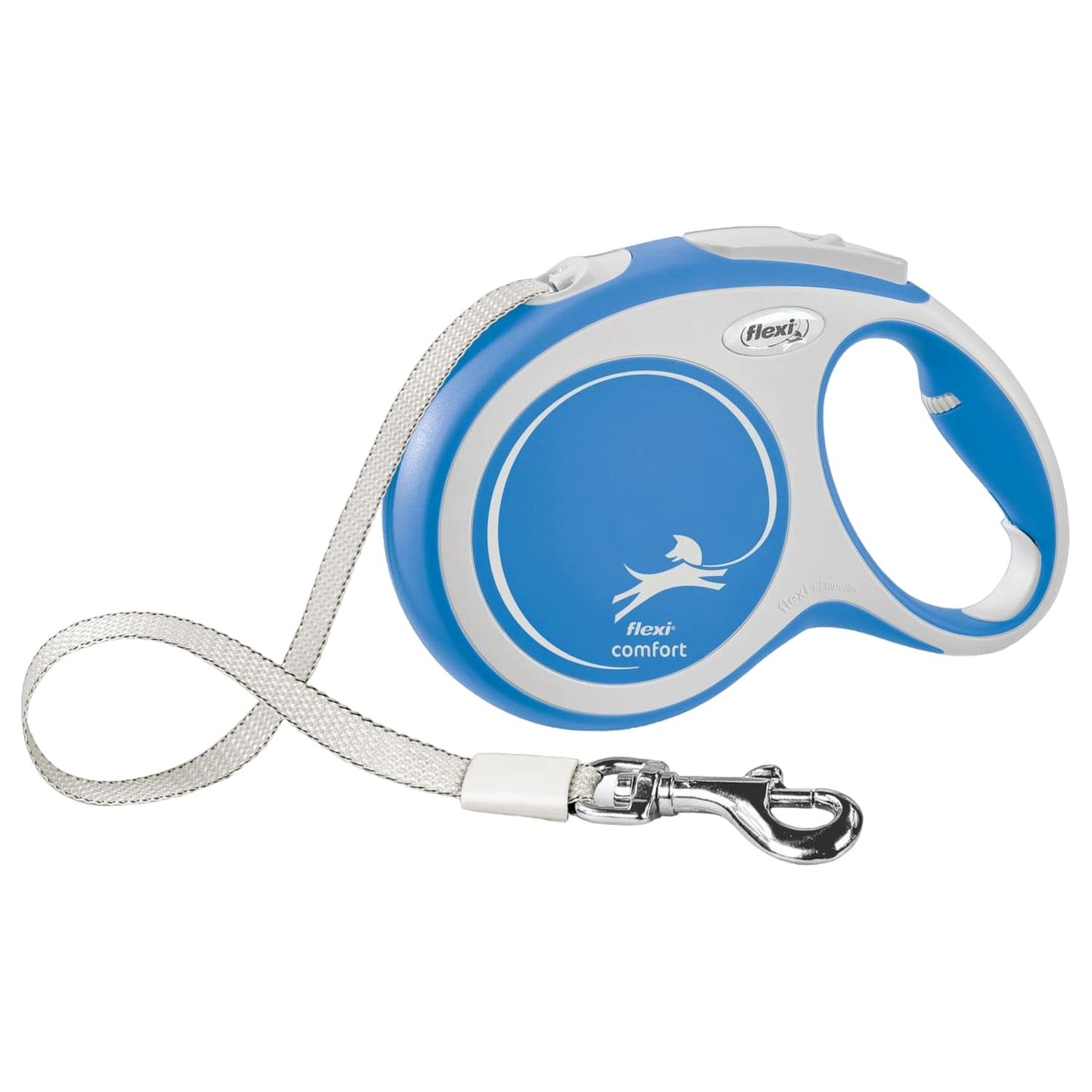 flexi рулетка NEW LINE Comfort L (до 50 кг) лента 8 м серый/синий