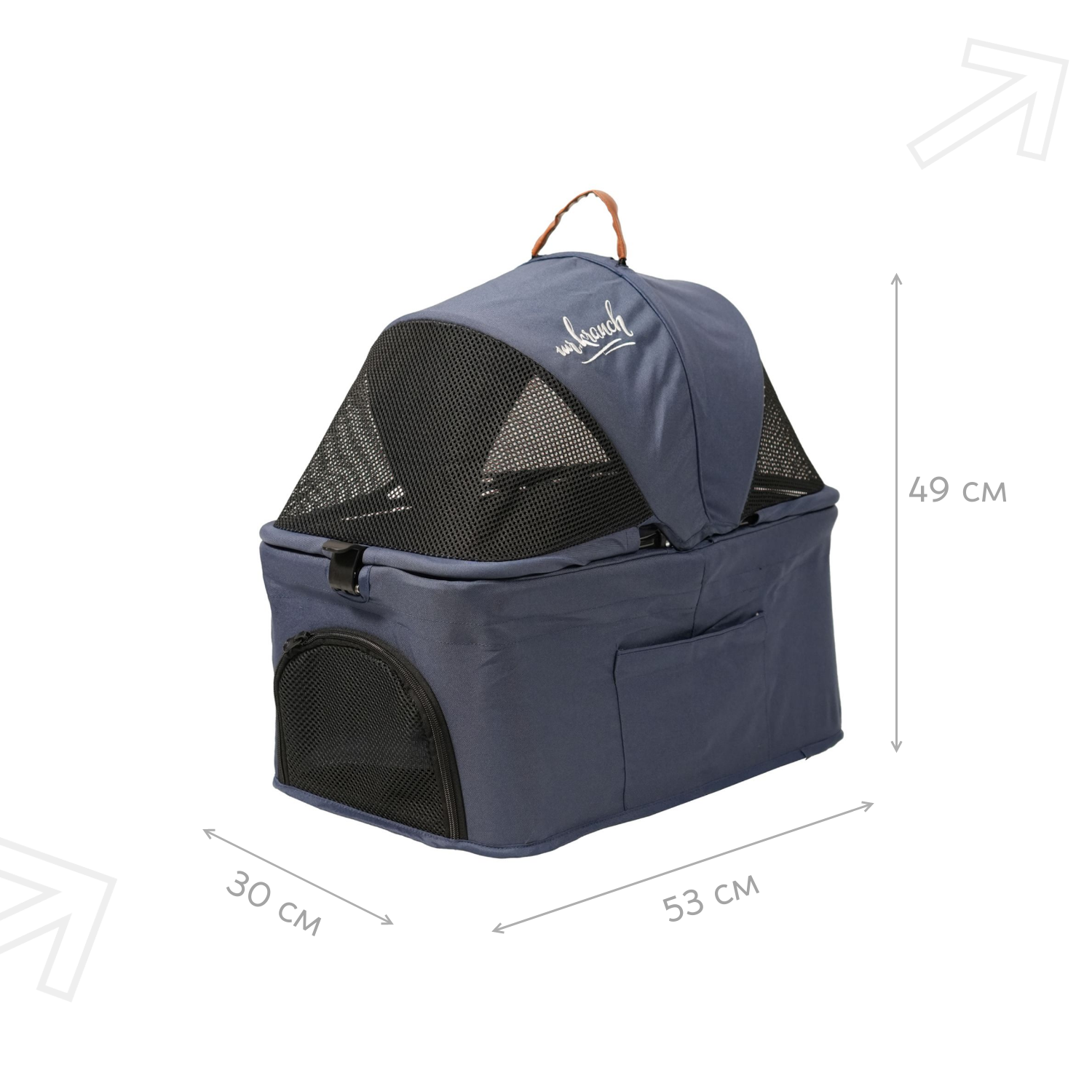 Коляска прогулочная Mr.Kranch для собак и кошек двойная (макс. нагрузка 10+10 кг) голубая