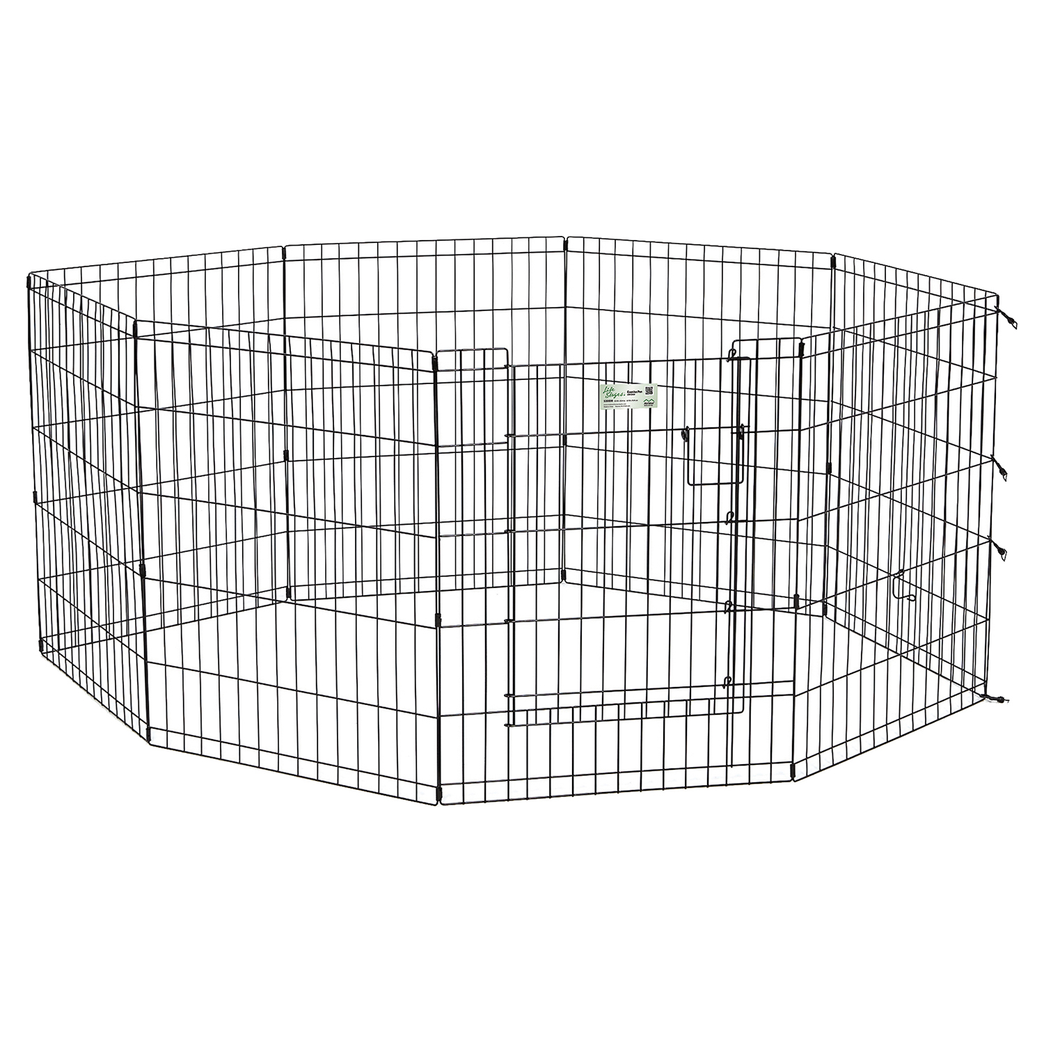 Вольер MidWest Life Stages для собак, 8 панелей 61х76h см, с дверью-MAXLock черный