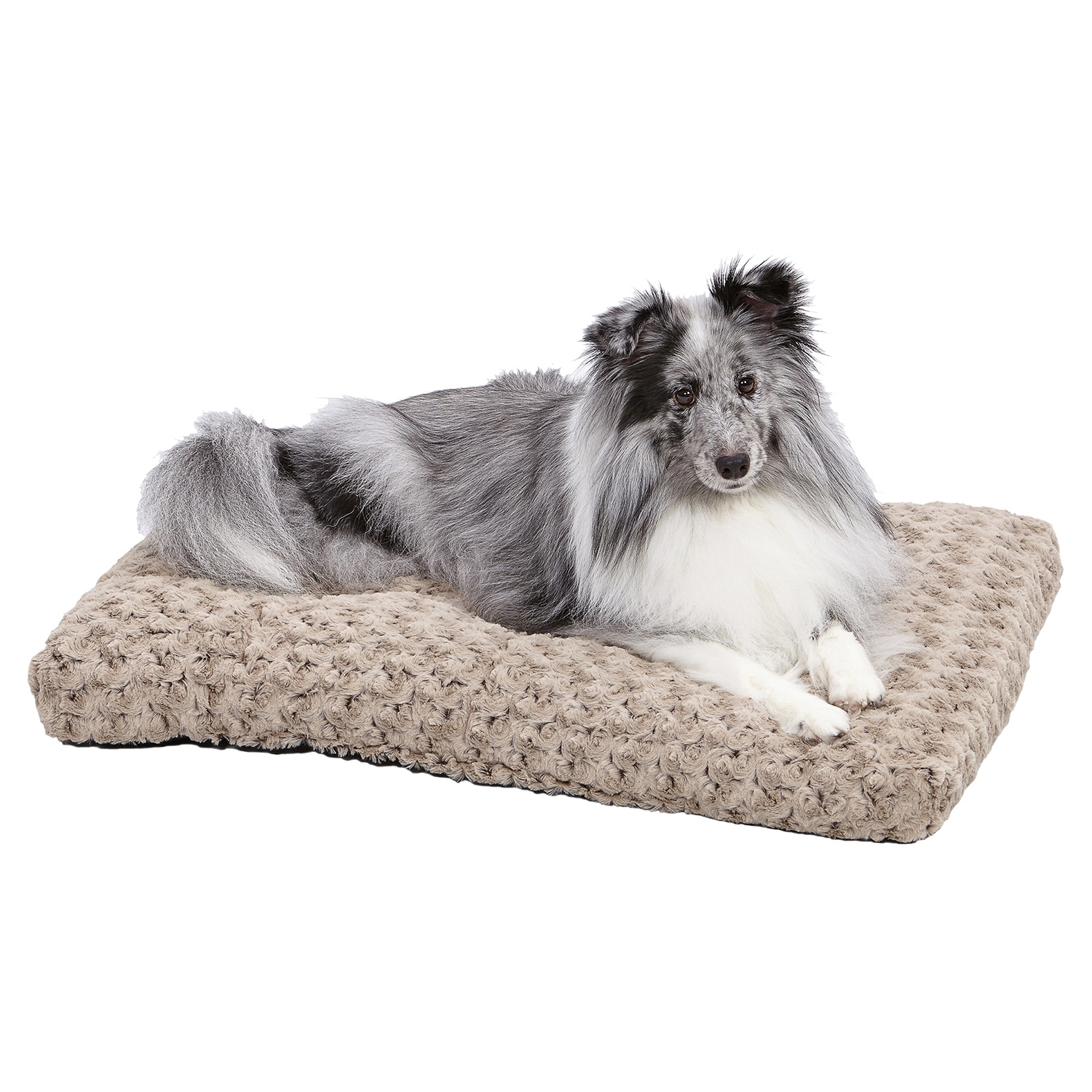 Лежанка MidWest Ombre для собак и кошек плюшевая с завитками 73х50 см, мокко