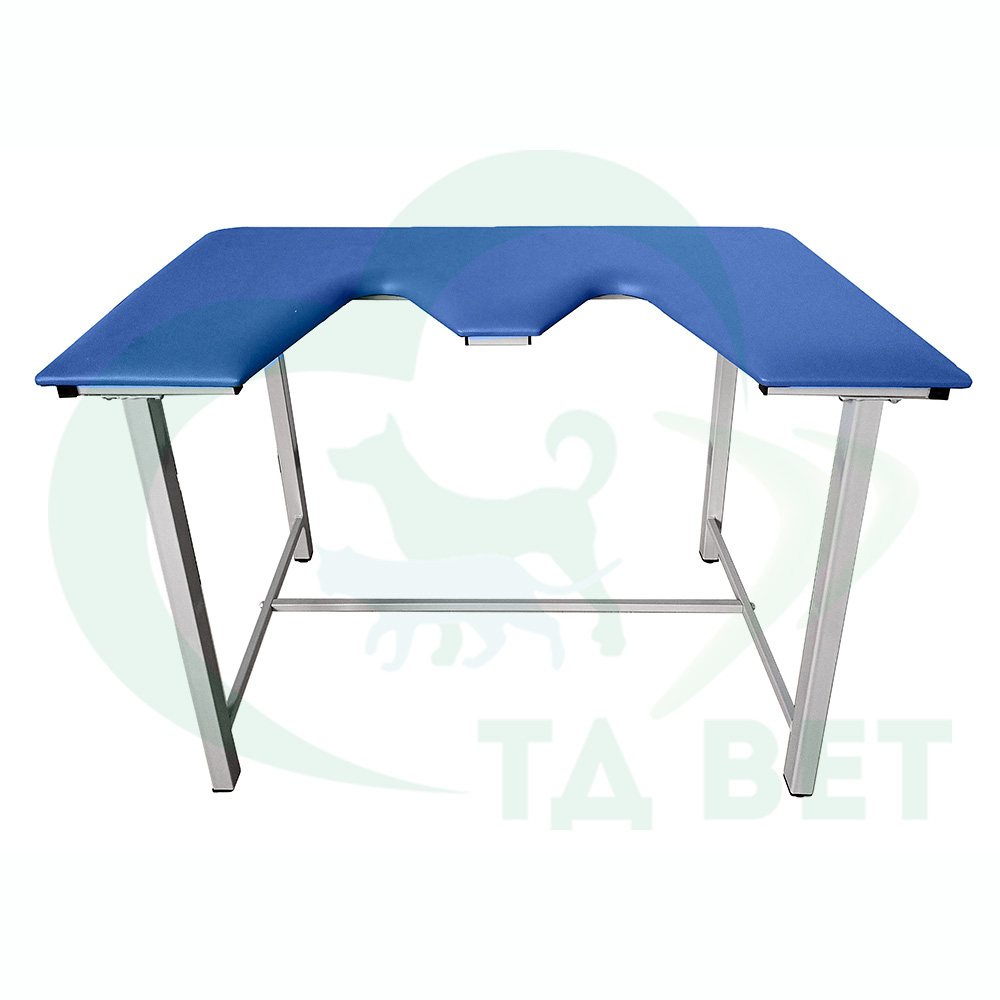 ТД ВЕТ Стол ветеринарный СВУ-5 для УЗИ, 1320x720x900, каркас серый, синяя обивка