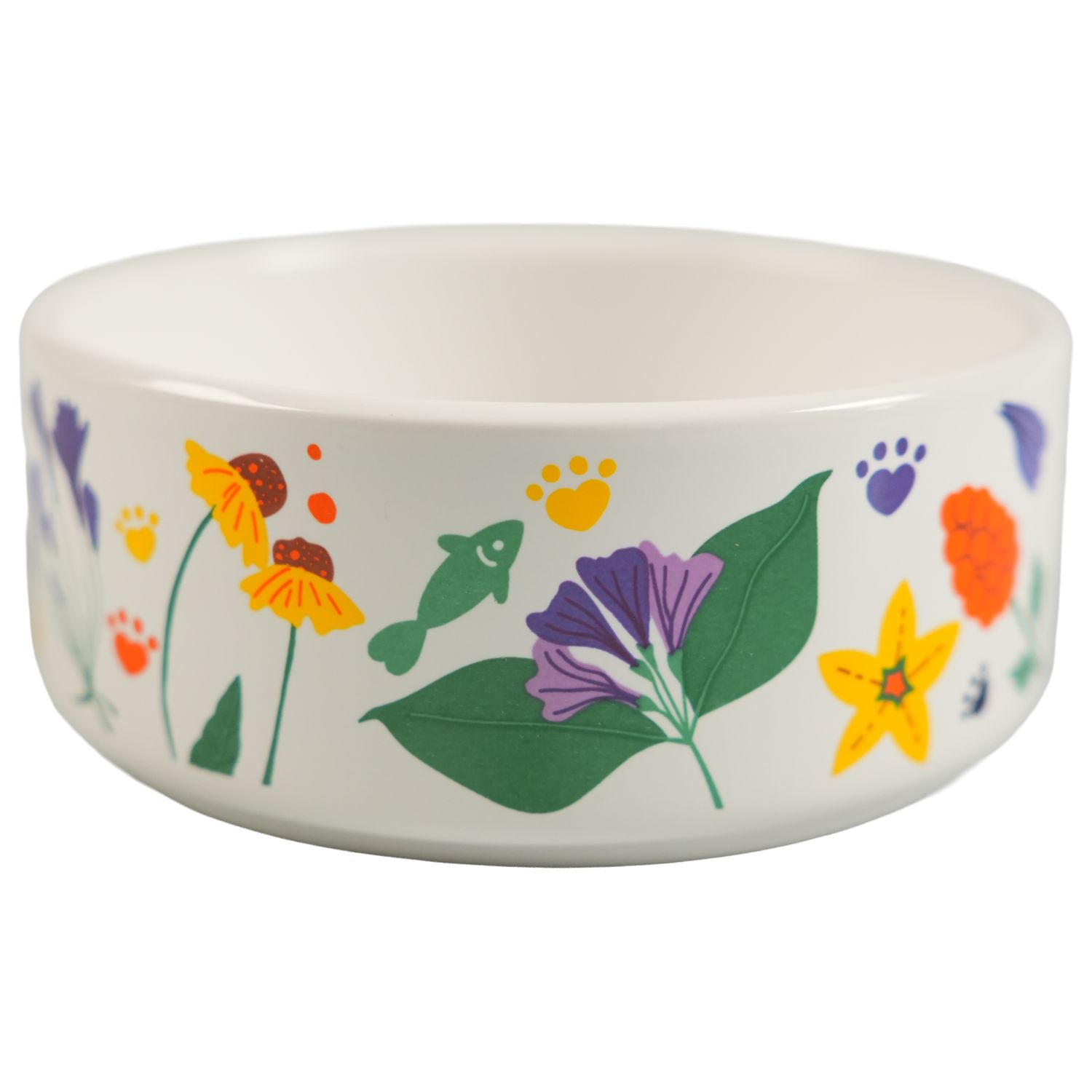 Миска Mr.Kranch керамическая для собак 420 мл Цветы Прованса васильковая