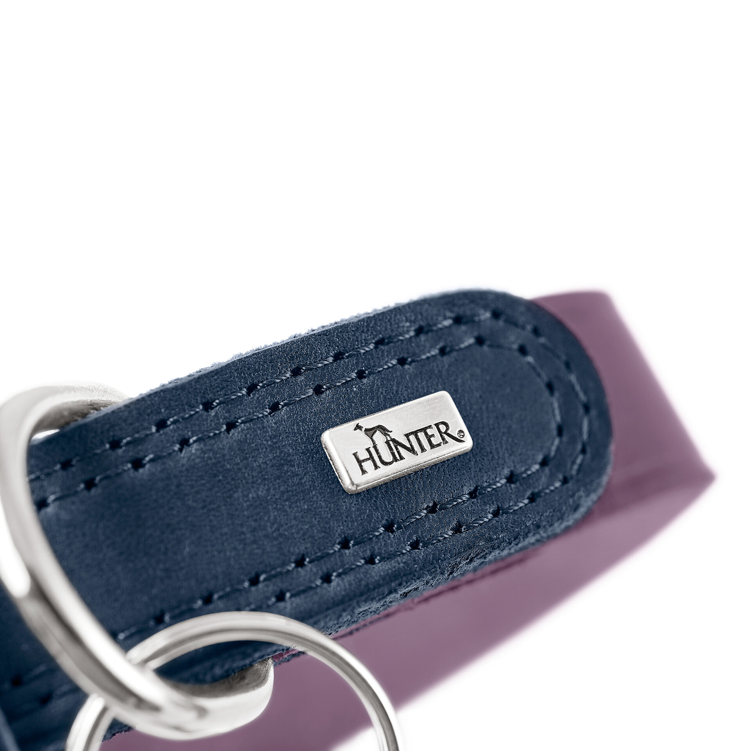 Hunter ошейник для собак Lemvig S-M (50 см), натуральная кожа, сине-лавандовый дуотон
