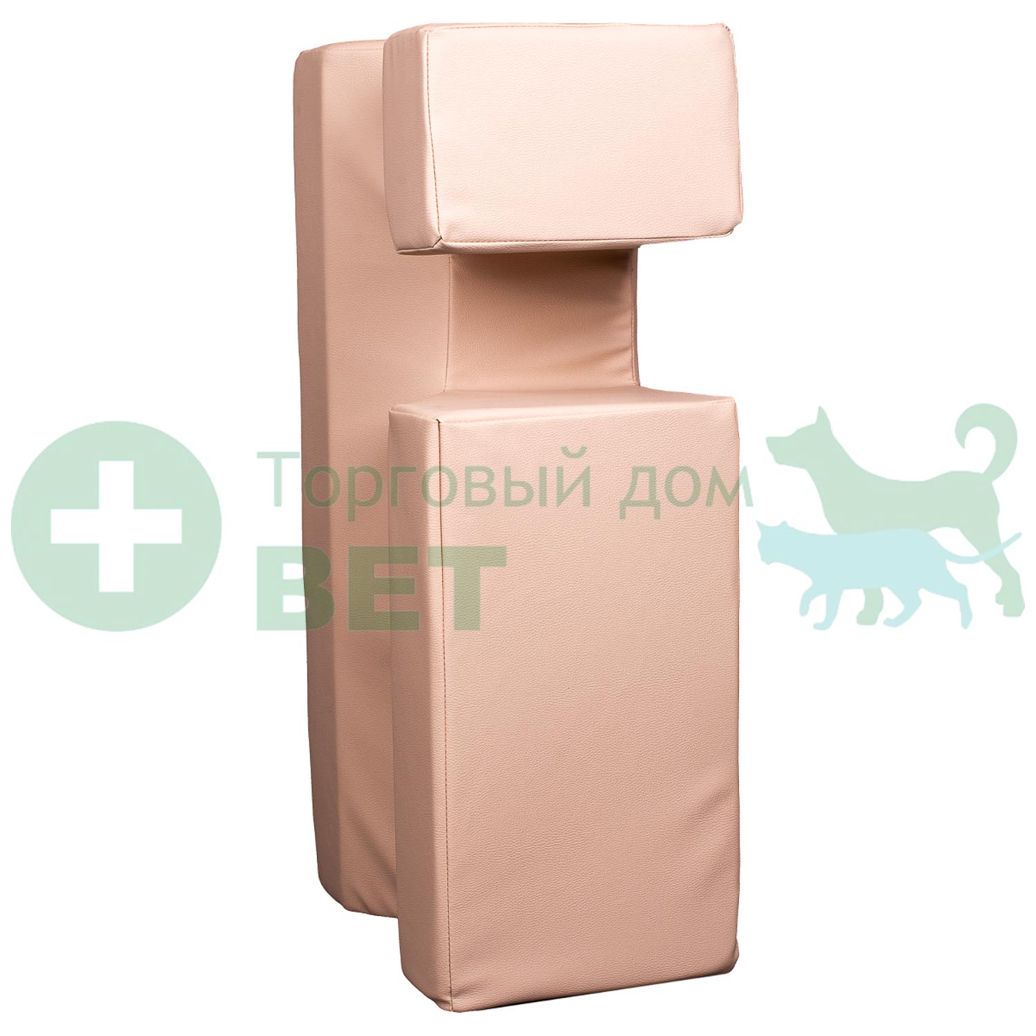 ТД ВЕТ Подушка для фиксации животных при кардио и узи-процедурах 900х450х300h мм (кож.зам. бежевый)