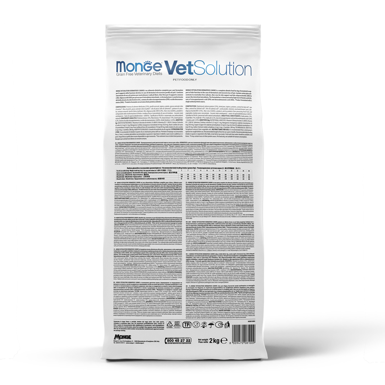Диетический корм Monge VetSolution Dog Gastrointestinal Гастроинтестинал для собак при заболеваниях ЖКТ 2 кг