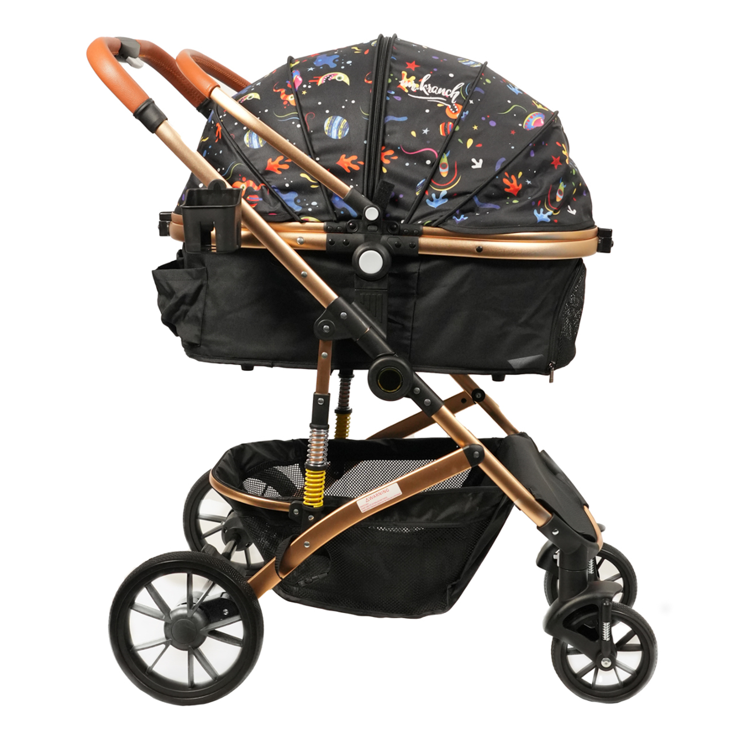 Коляска прогулочная Mr.Kranch для собак и кошек большая с амортизацией (макс. нагрузка 20 кг) разноцветная