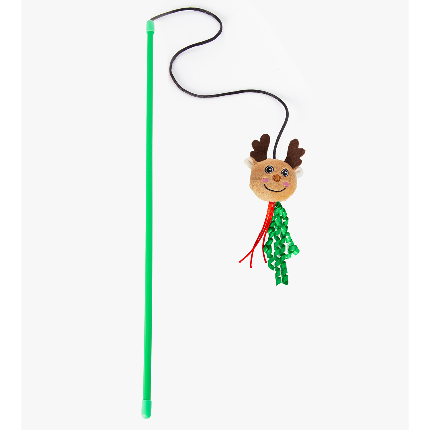 Игрушка-дразнилка Mr.Kranch для кошек Олень плюшевая с кошачьей мятой 46 см зелёная