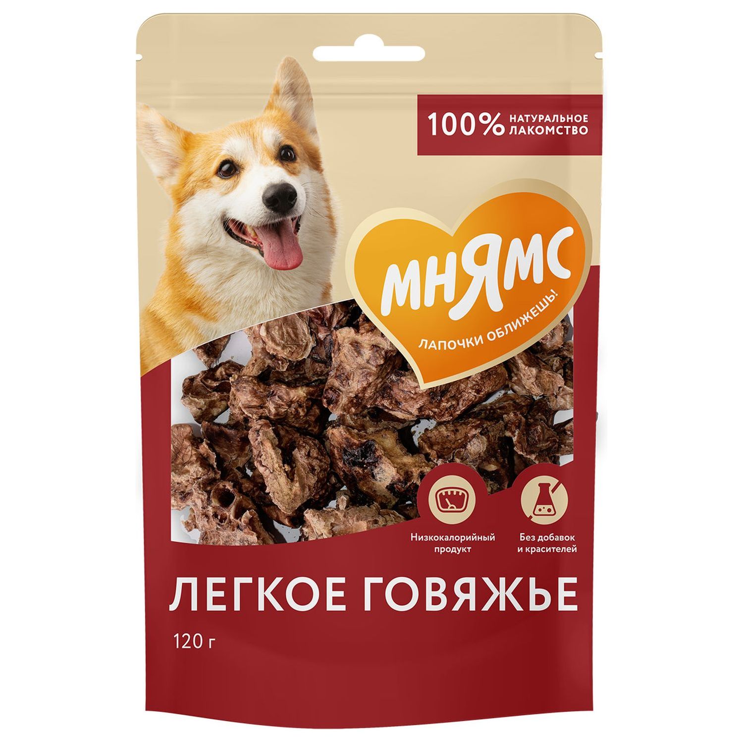 Лакомство Мнямс На каждый день для собак Легкое говяжье 120 г