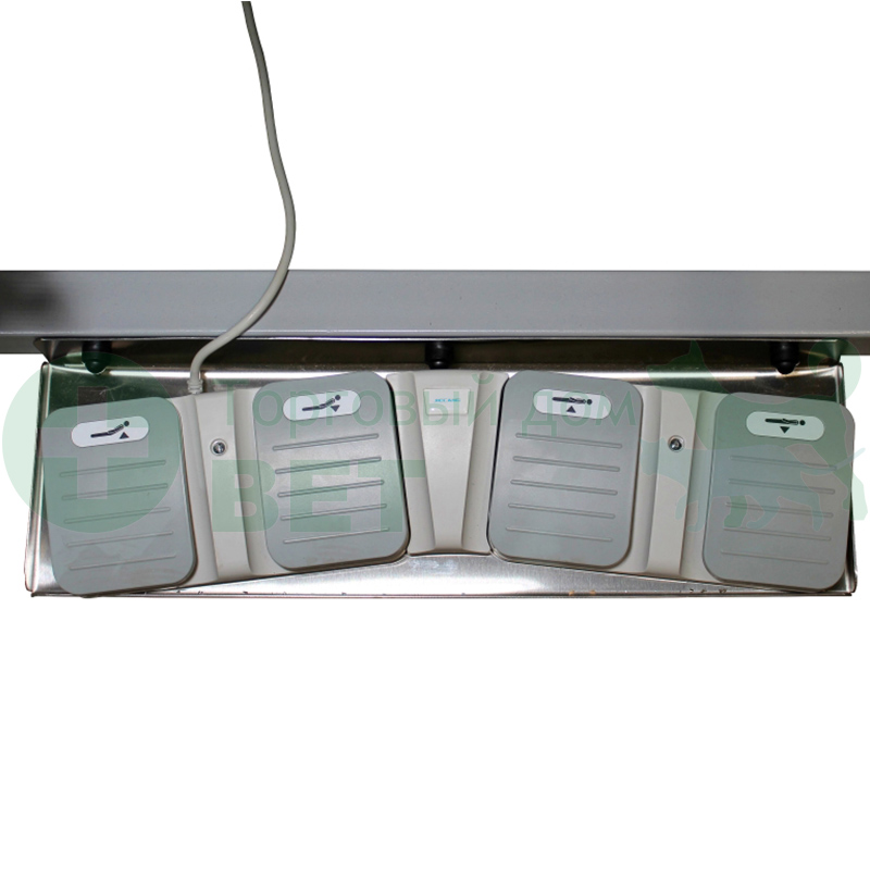 ТД ВЕТ Стол ветеринарный СВУ-7, два электропривода, регулировка высоты и наклона, V-образная столешница (каркас белый)